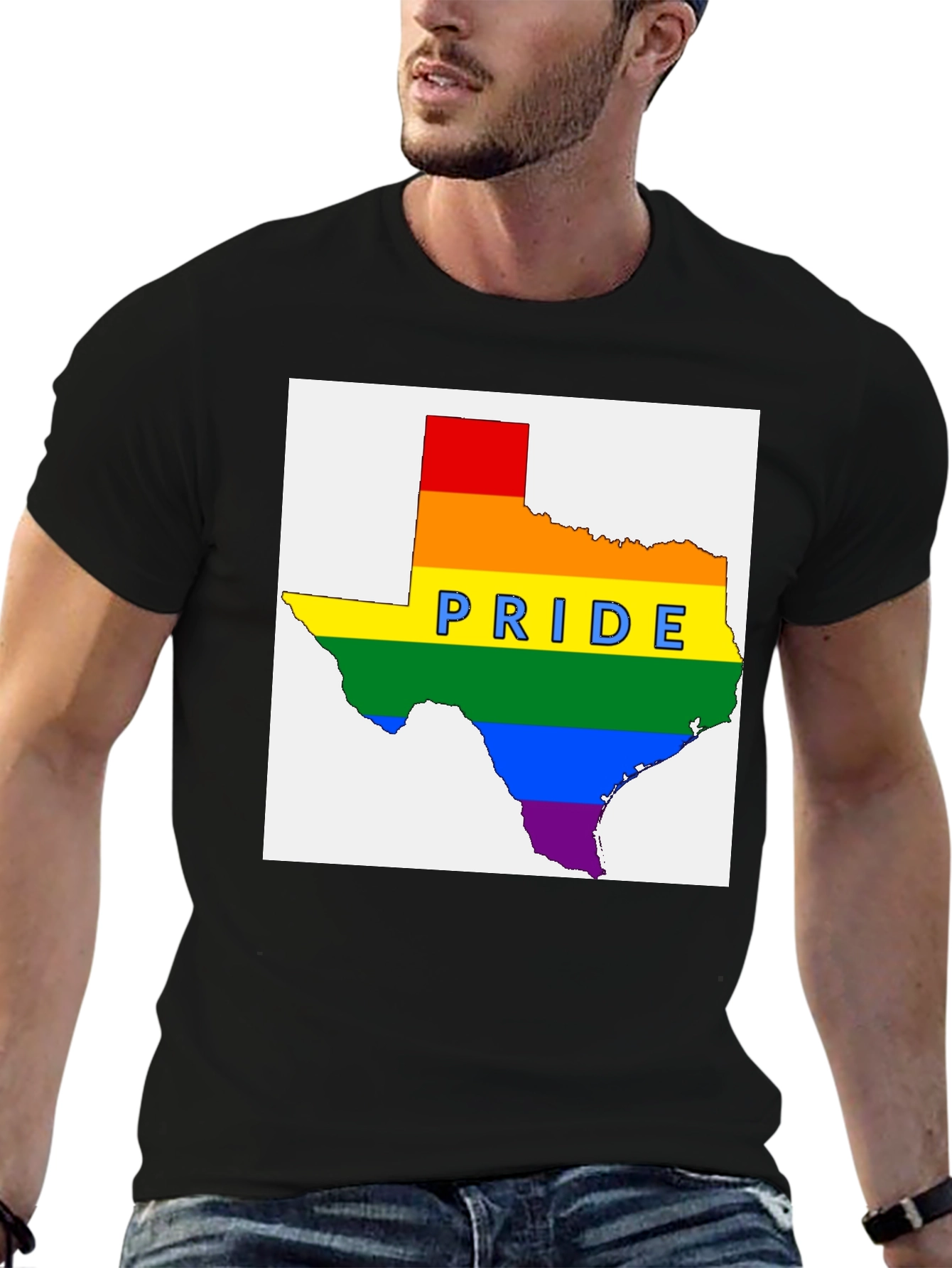 Texas Pride Rainbow Graphic T-Shirt
