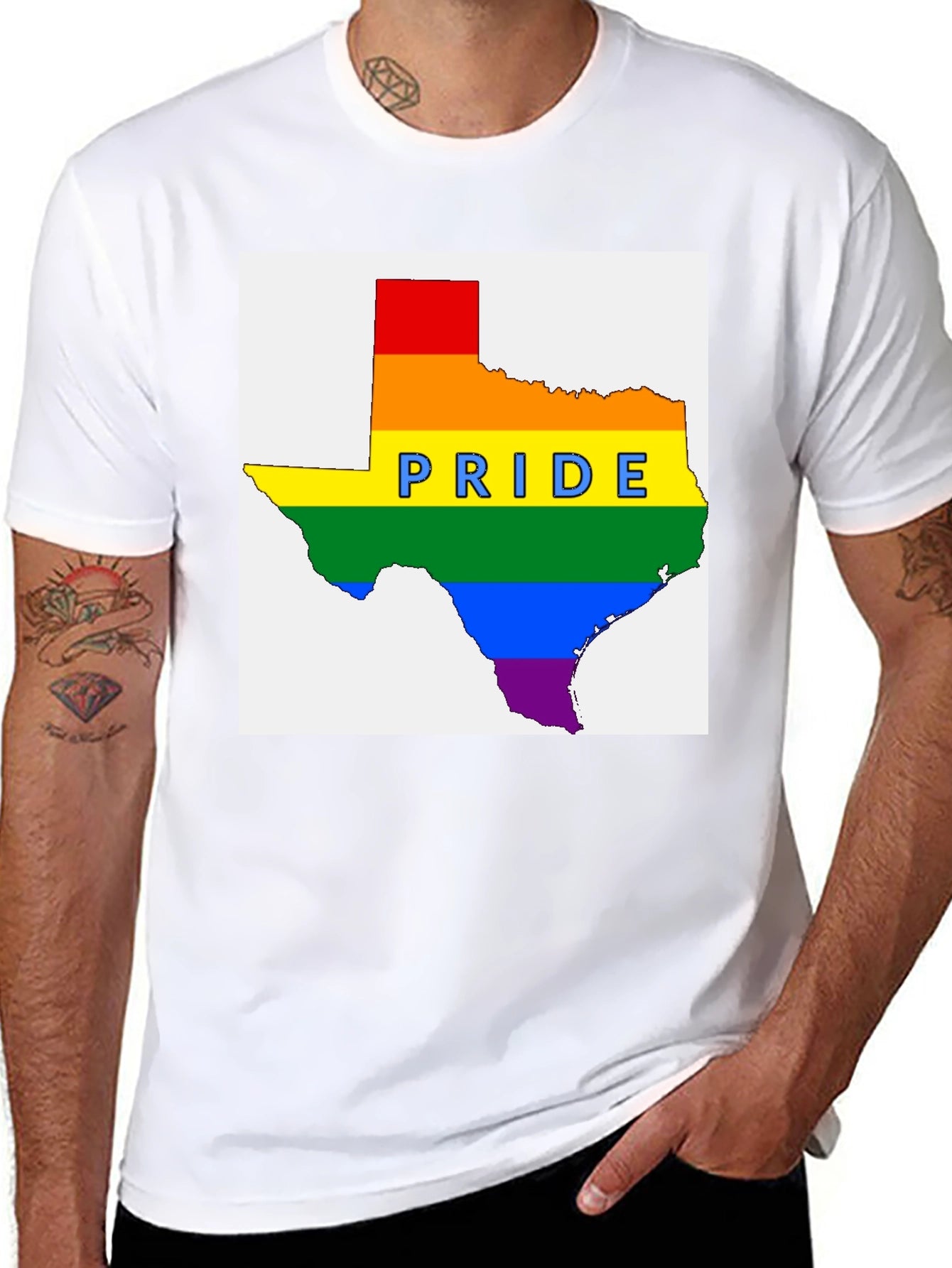Texas Pride Rainbow Graphic T-Shirt