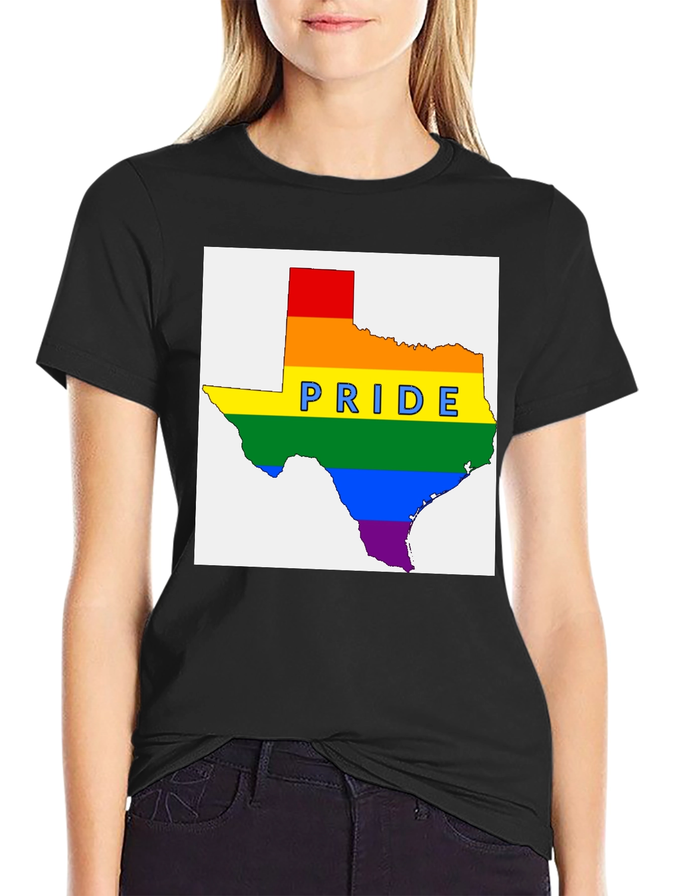 Texas Pride Rainbow Graphic T-Shirt