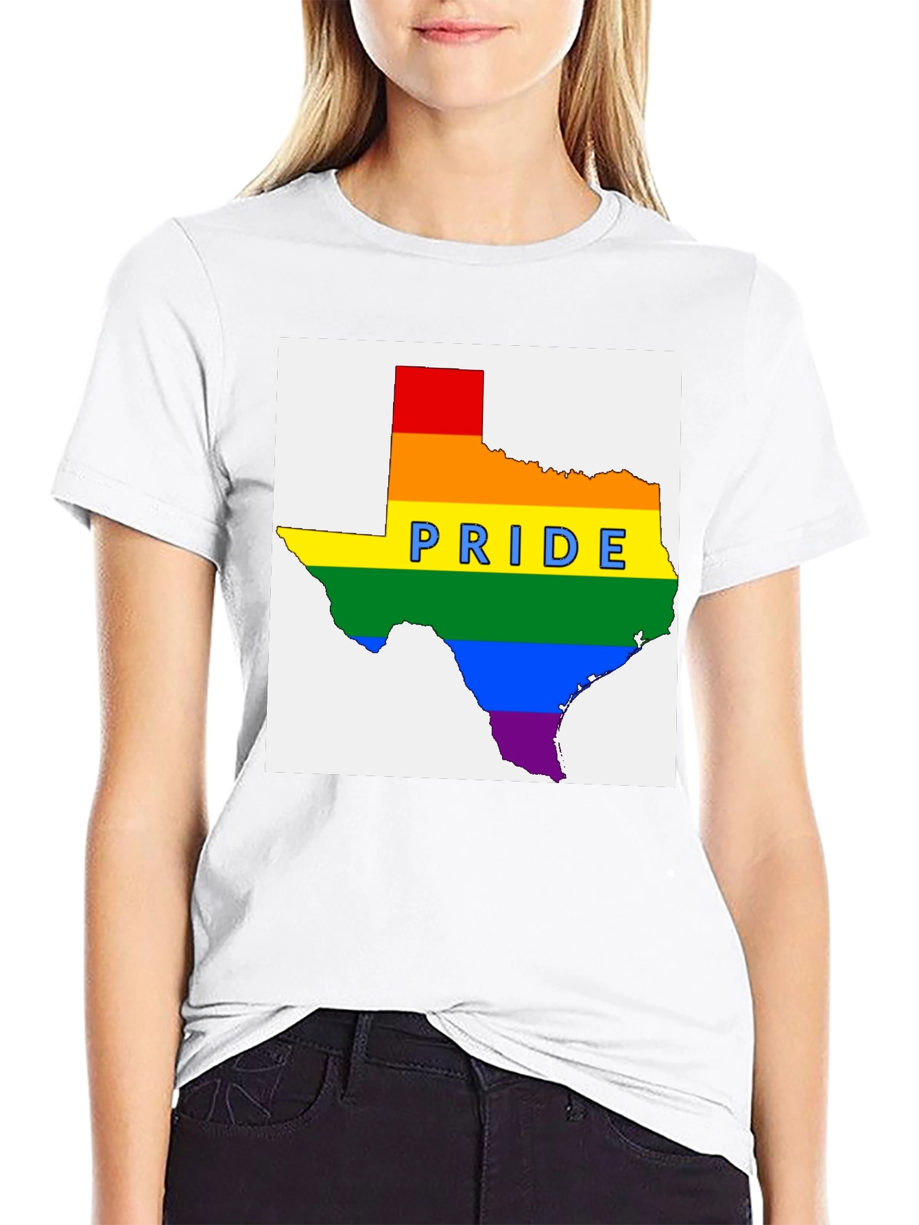 Texas Pride Rainbow Graphic T-Shirt