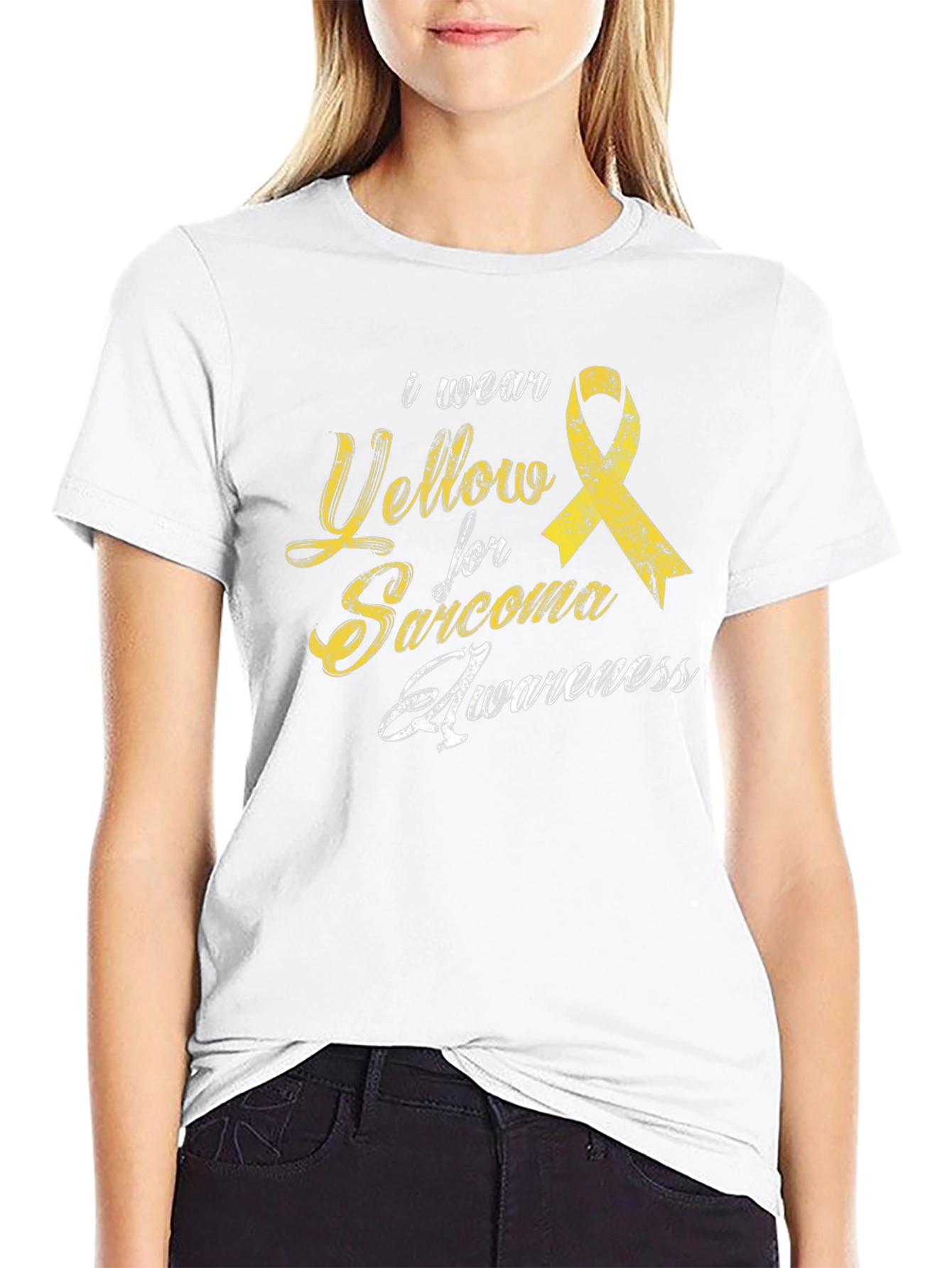 Sarcoma Awareness Tee - I Wear Yellow Ribbon