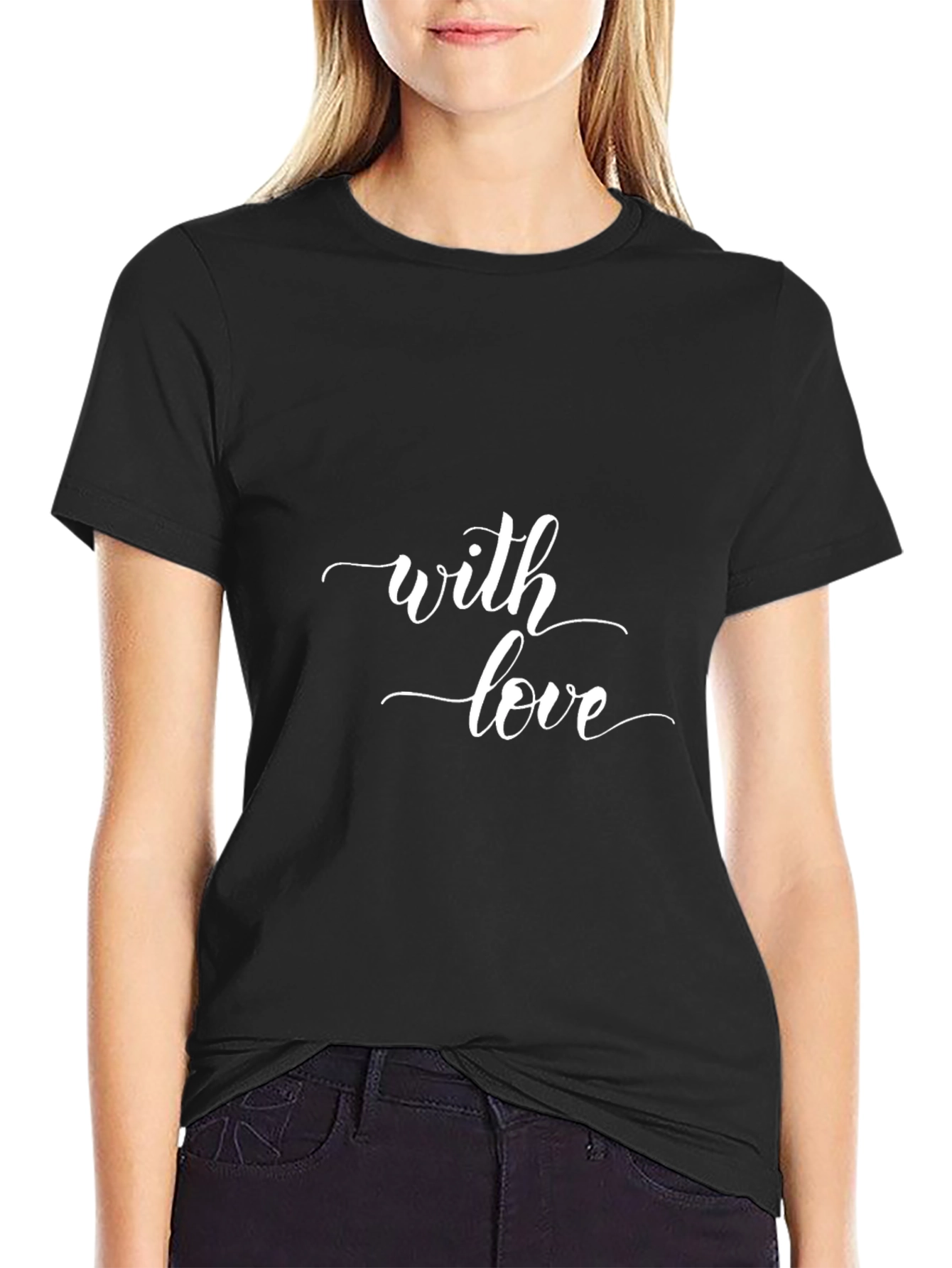 With Love Graphic Black Tee Shirt