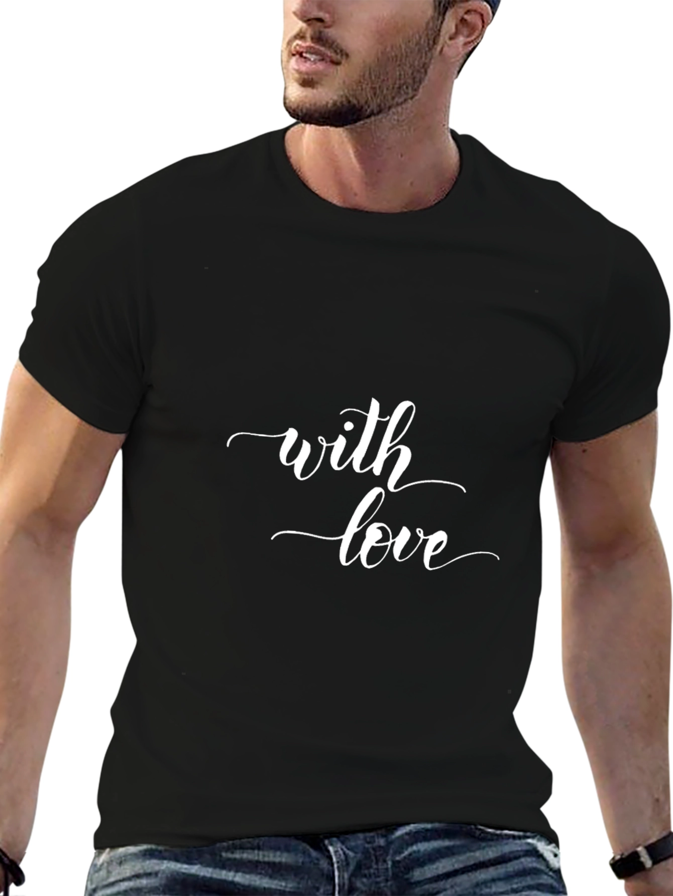 With Love Graphic Black Tee Shirt
