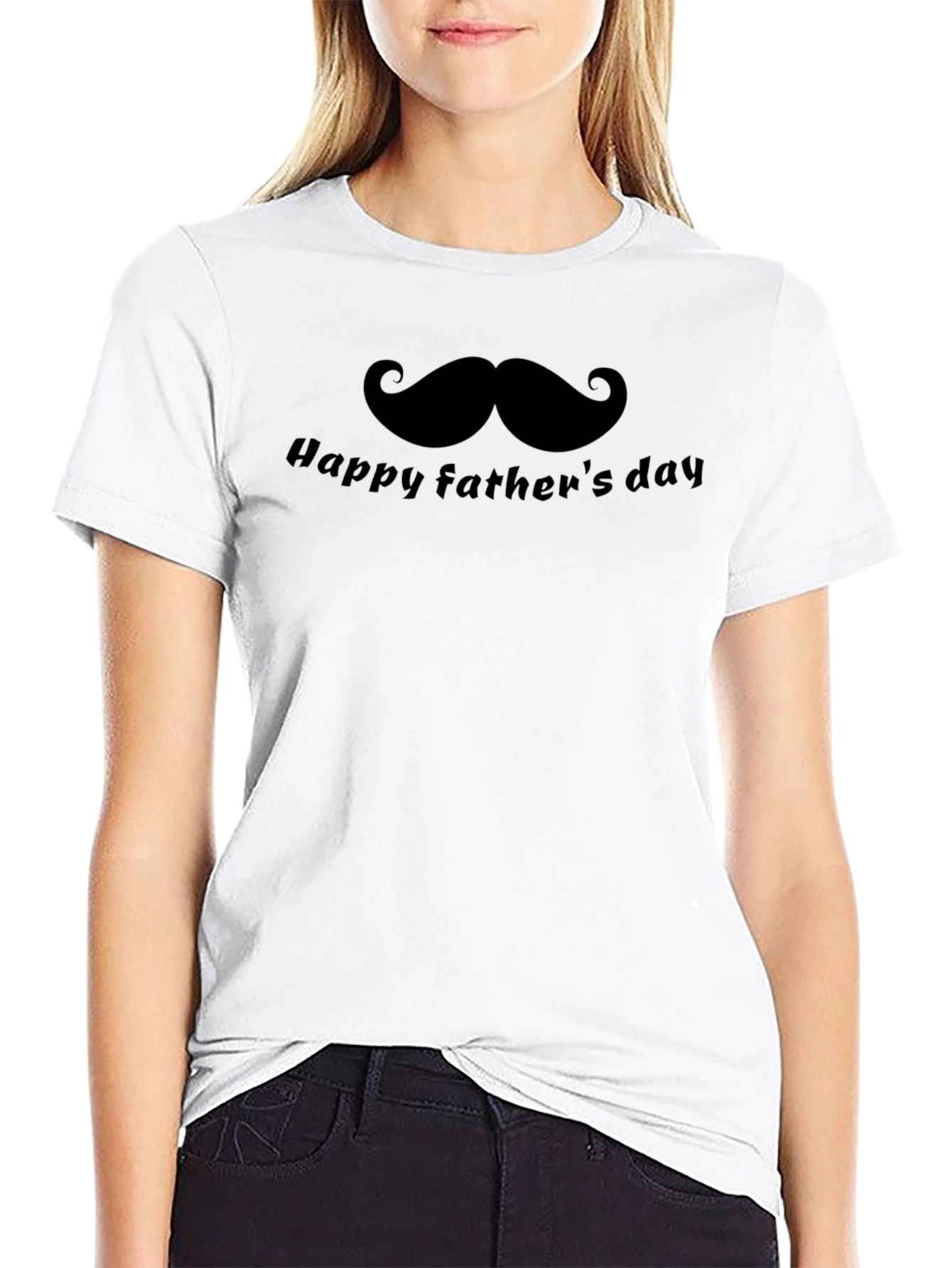 Happy Fathers Day Mustache Graphic T-Shirt