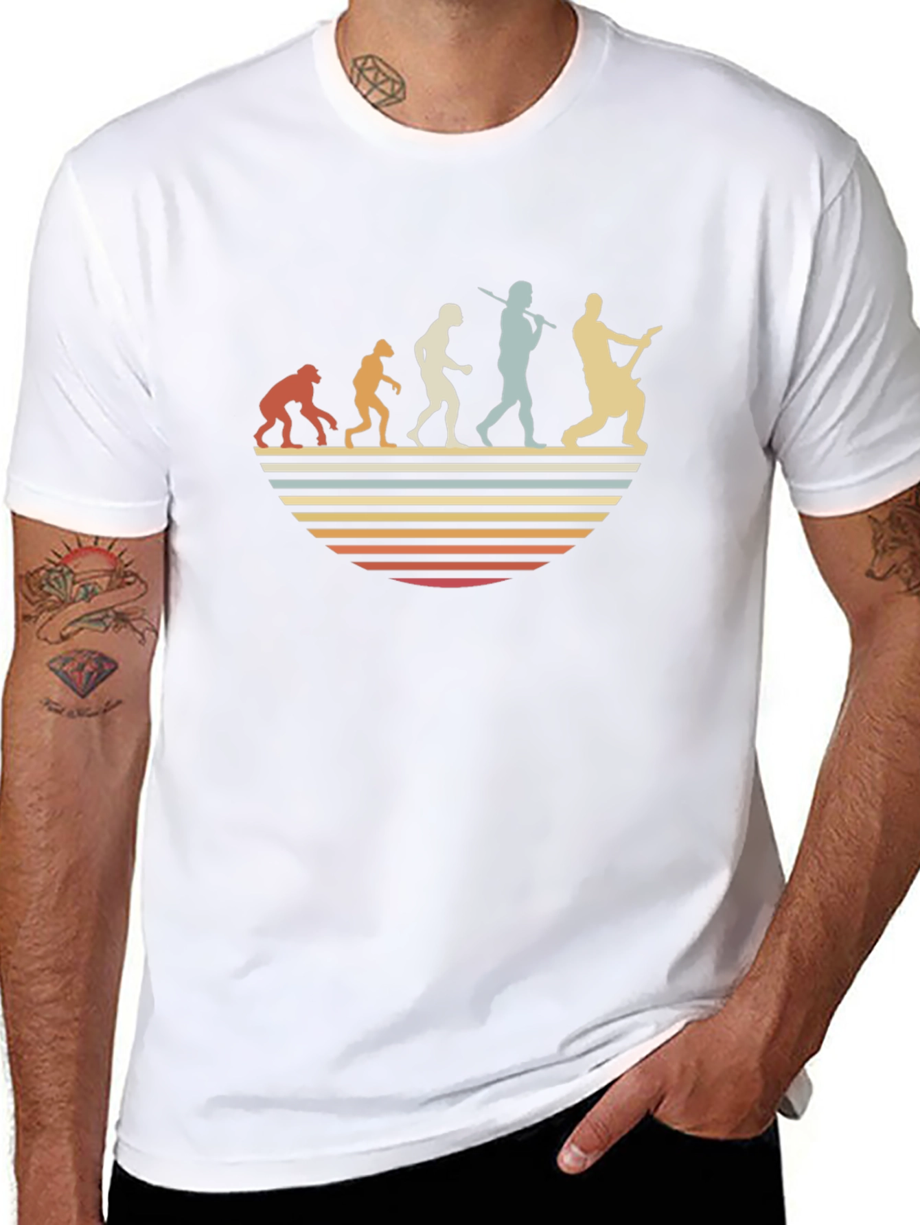 Evolution of Guitarist T-Shirt - Retro Design