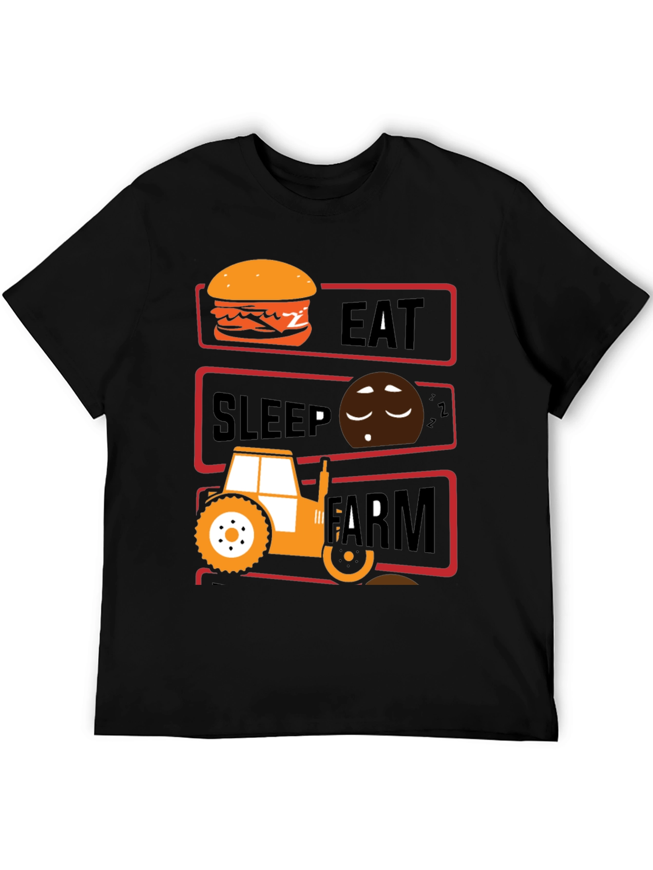 Eat Sleep Farm Mens Graphic T-Shirt