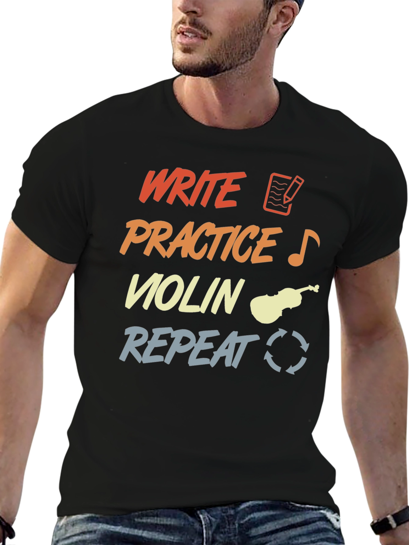 Write Practice Violin Repeat T-Shirt