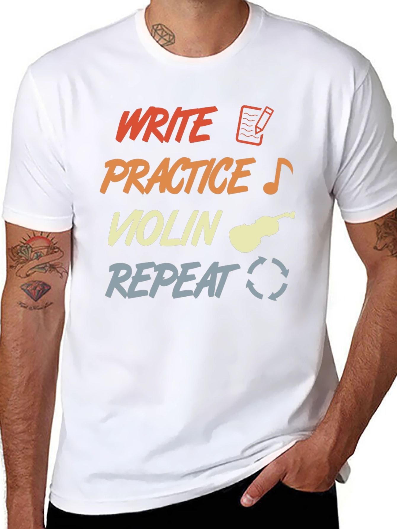 Write Practice Violin Repeat T-Shirt