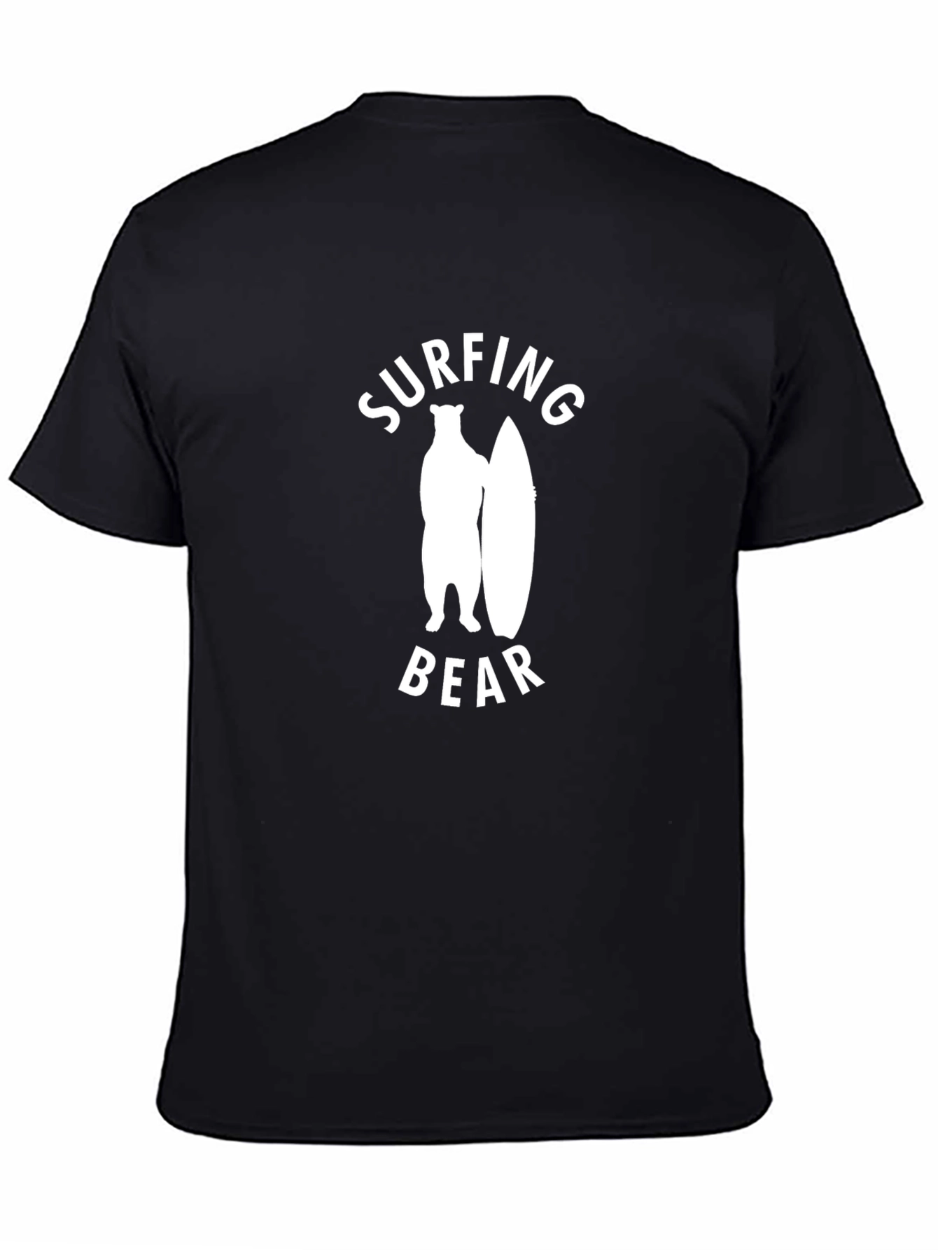 Surfing Bear Graphic Tee - Casual Cotton T-Shirt