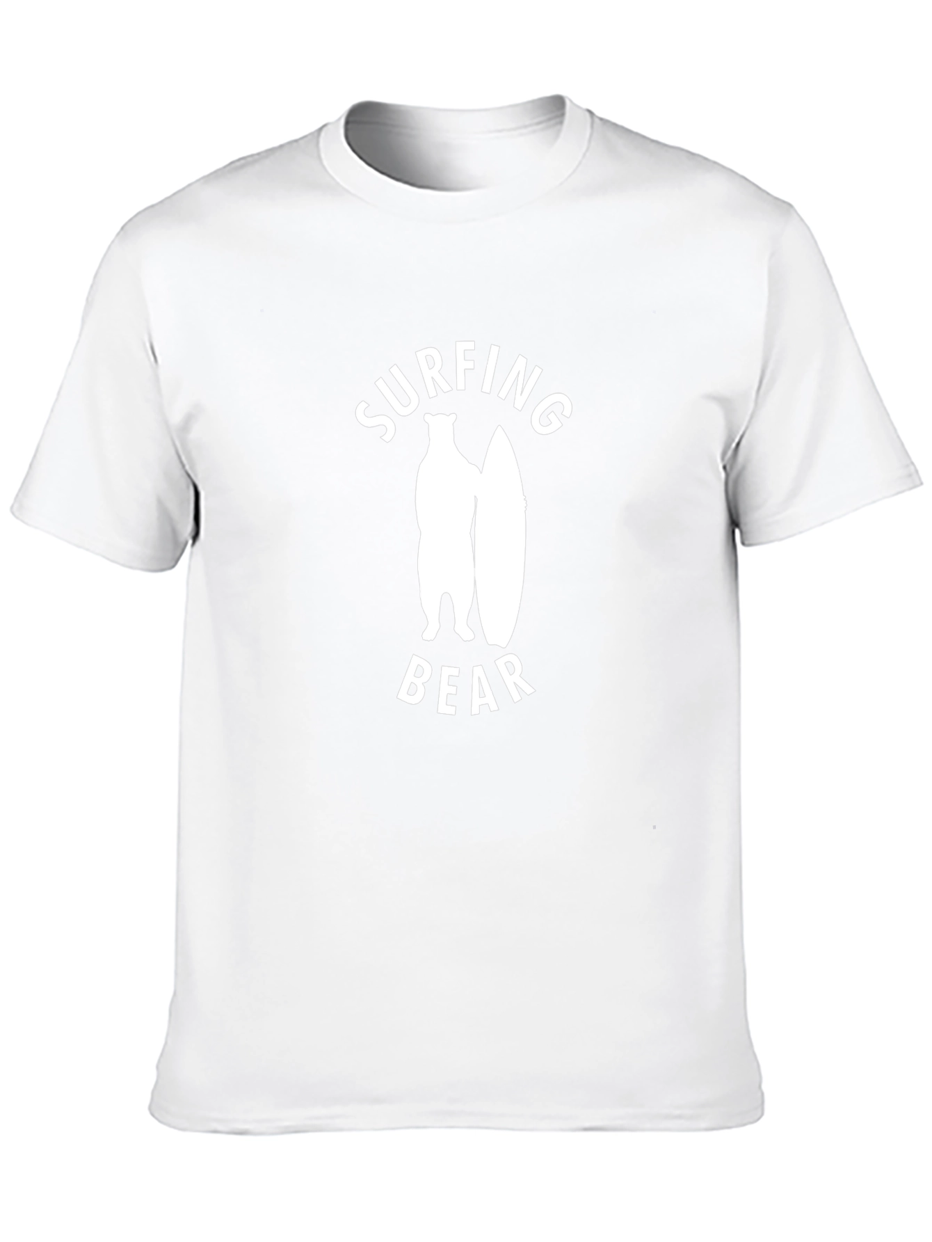 Surfing Bear Graphic Tee - Casual Cotton T-Shirt