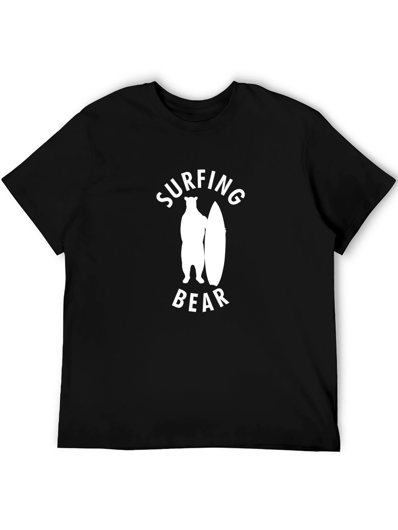 Surfing Bear Graphic Tee - Casual Cotton T-Shirt