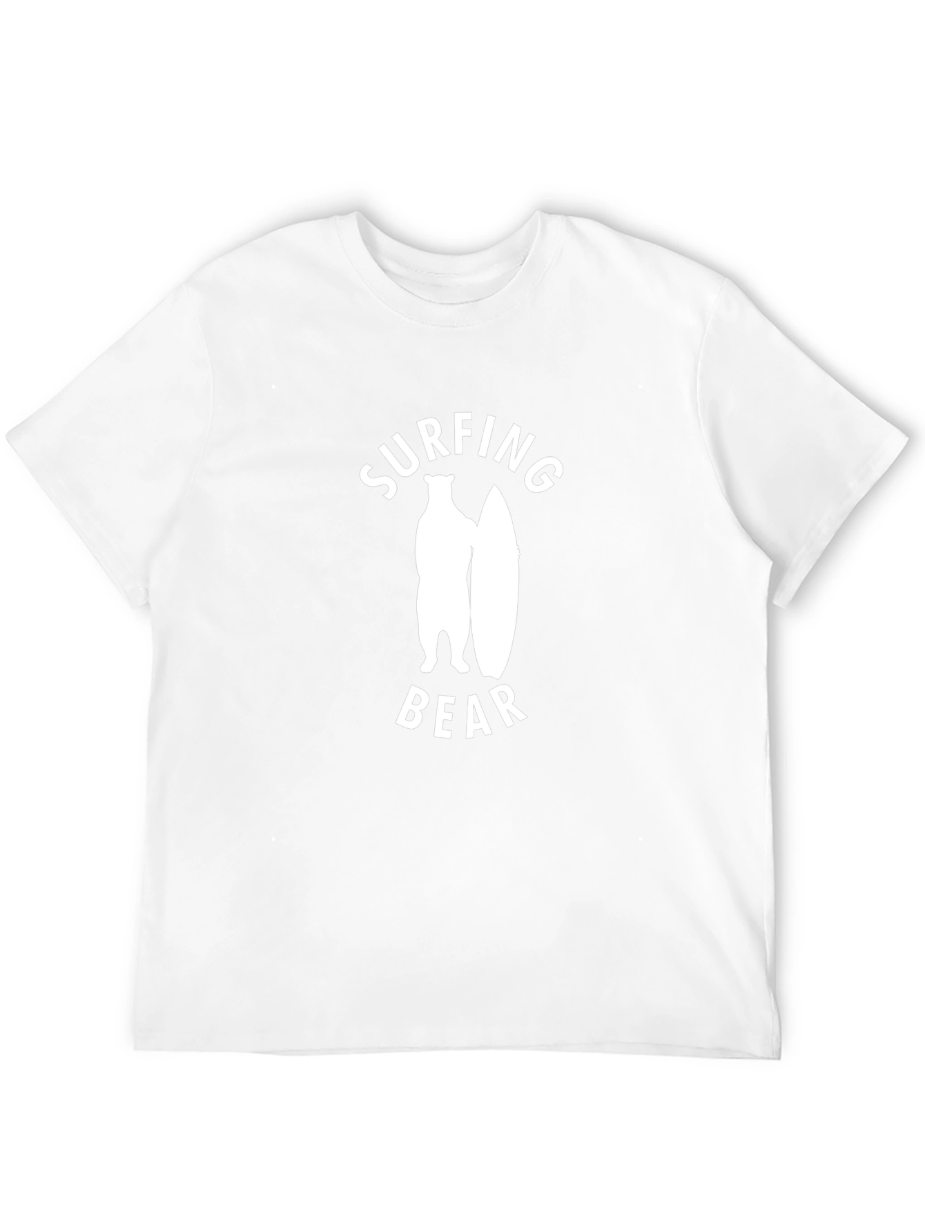 Surfing Bear Graphic Tee - Casual Cotton T-Shirt