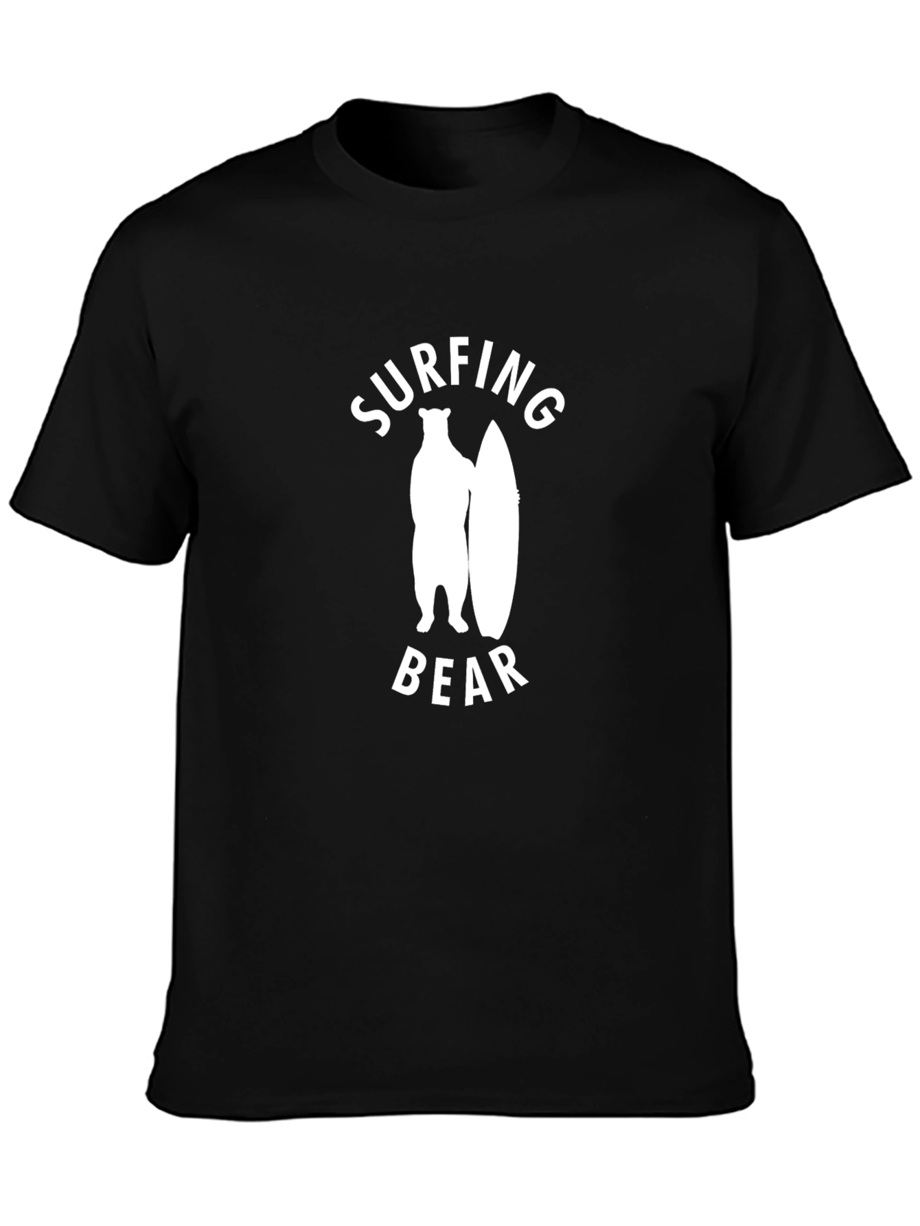 Surfing Bear Graphic Tee - Casual Cotton T-Shirt