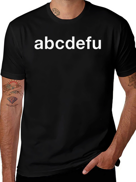 Black T-Shirt with abcdefu Text