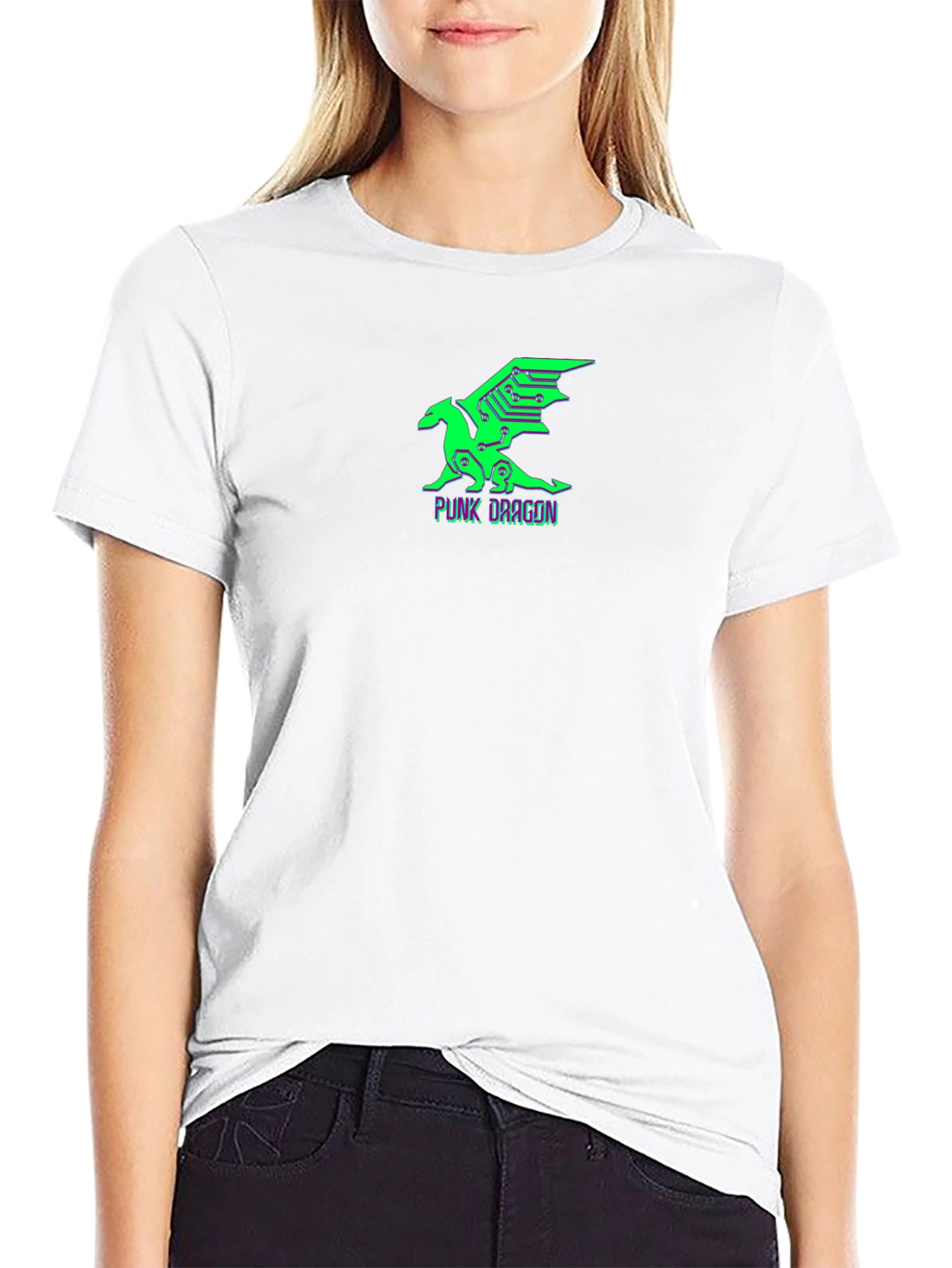 Cyberpunk Dragon Graphic Tee - Black