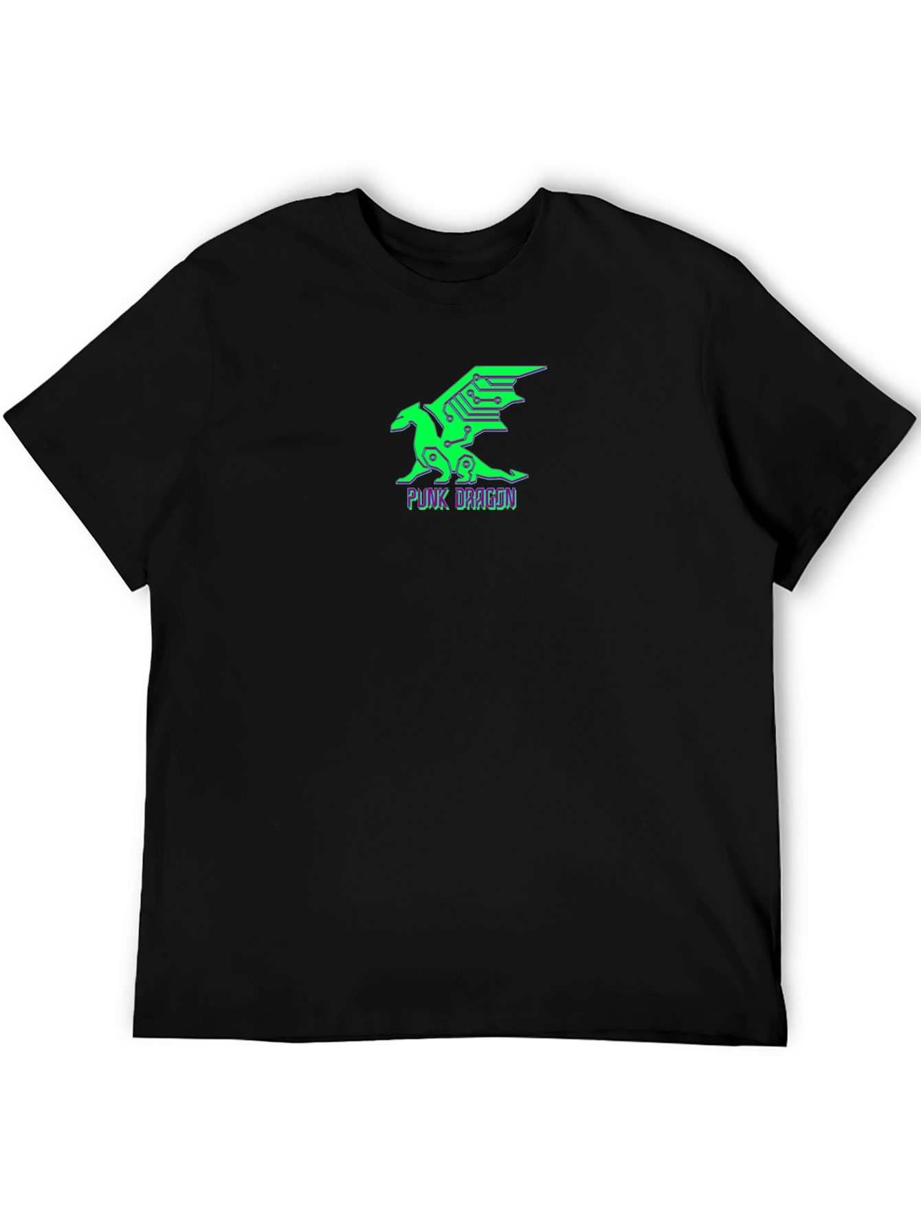 Cyberpunk Dragon Graphic Tee - Black