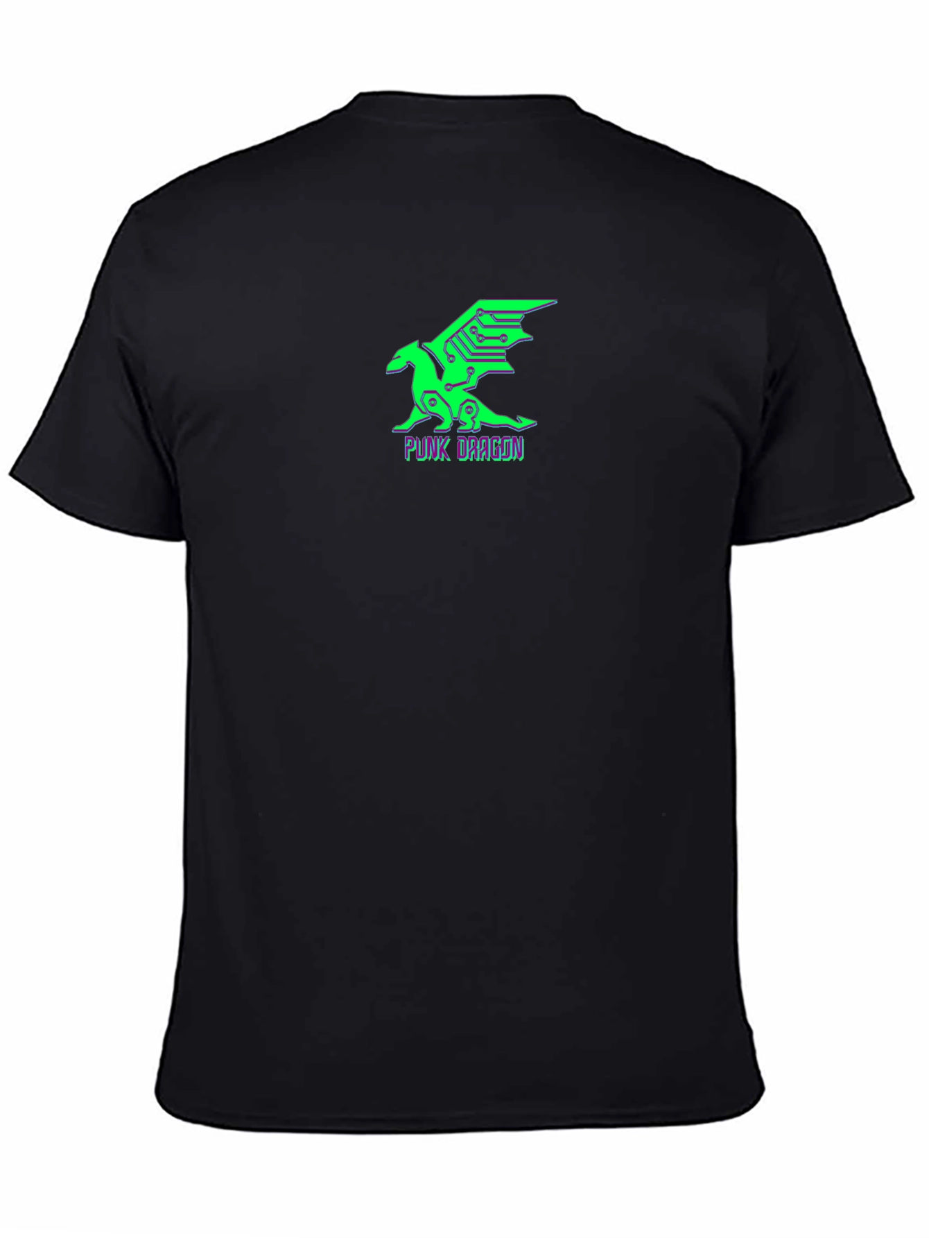 Cyberpunk Dragon Graphic Tee - Black