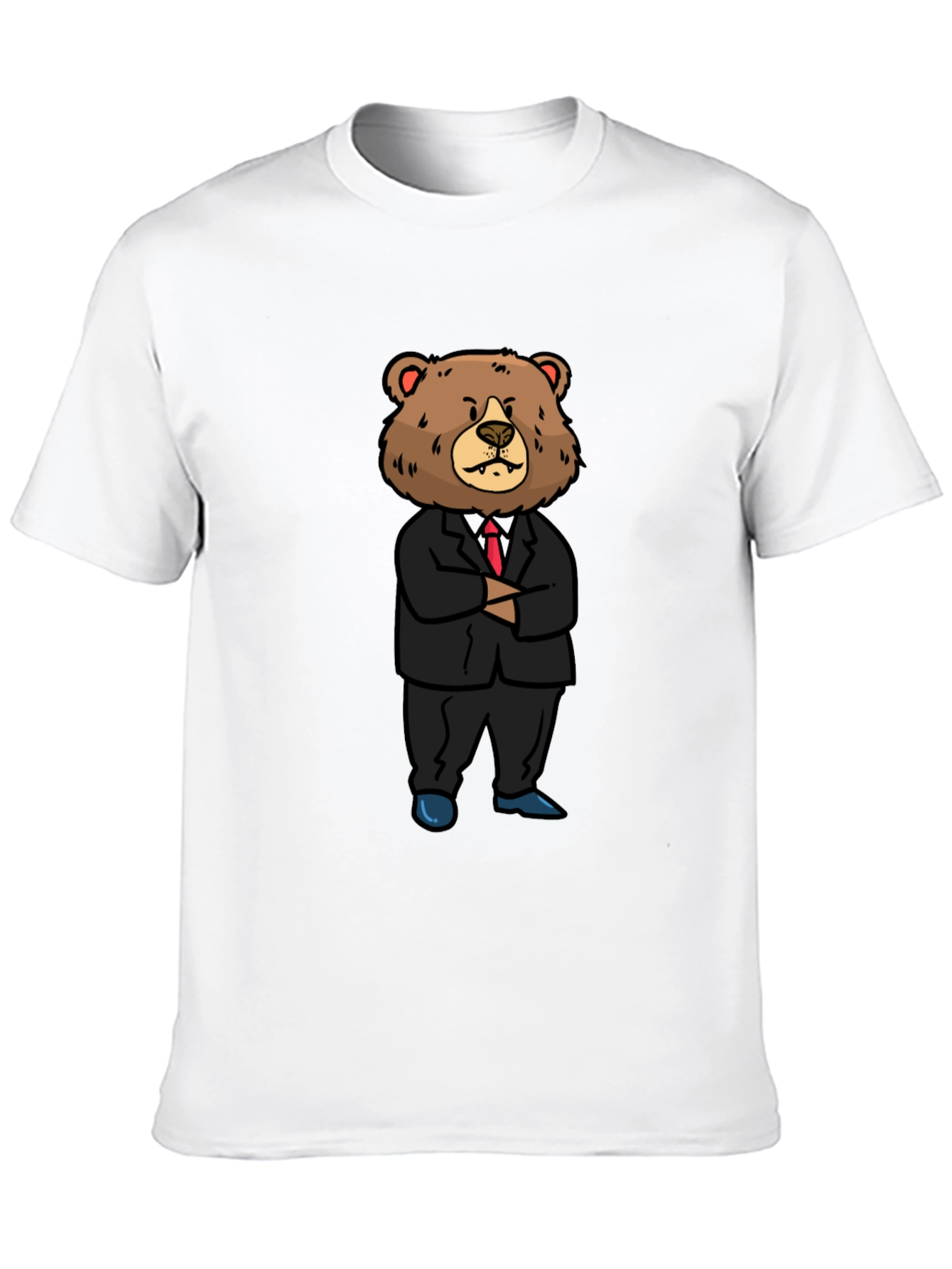 Bear in Suit Graphic T-Shirt - Black