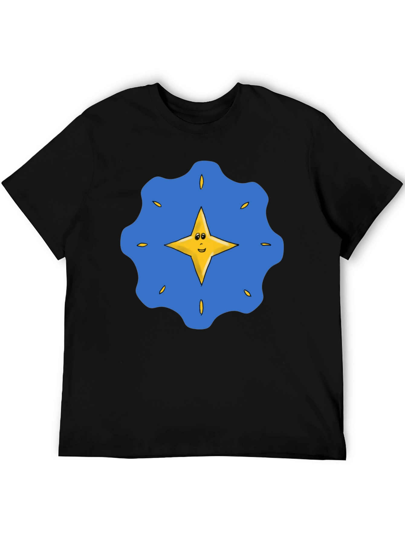 Smiling Star Graphic Black T-Shirt
