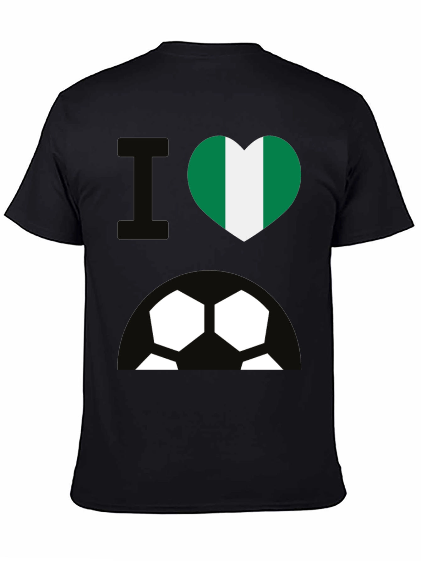 I Love Nigeria Soccer T-Shirt - Black