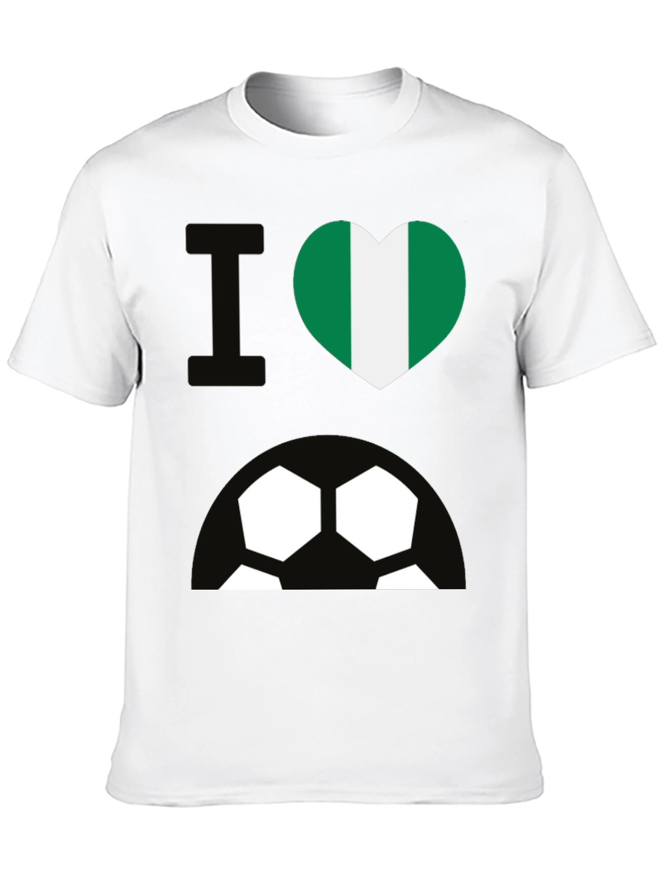 I Love Nigeria Soccer T-Shirt - Black