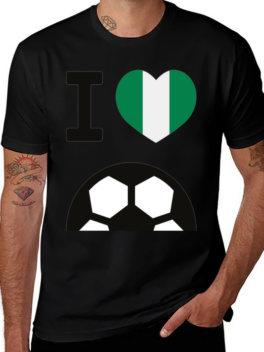I Love Nigeria Soccer T-Shirt - Black