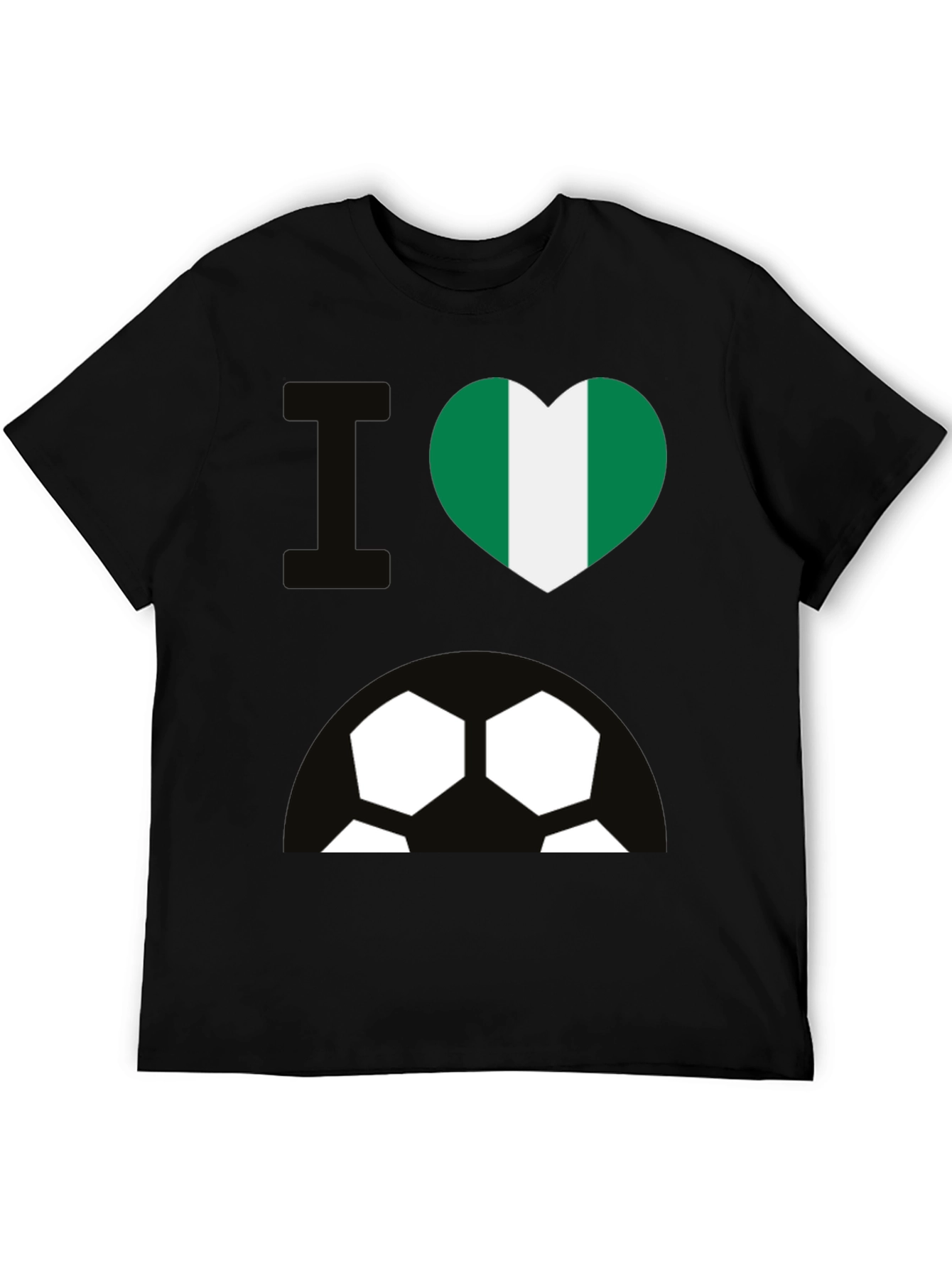 I Love Nigeria Soccer T-Shirt - Black