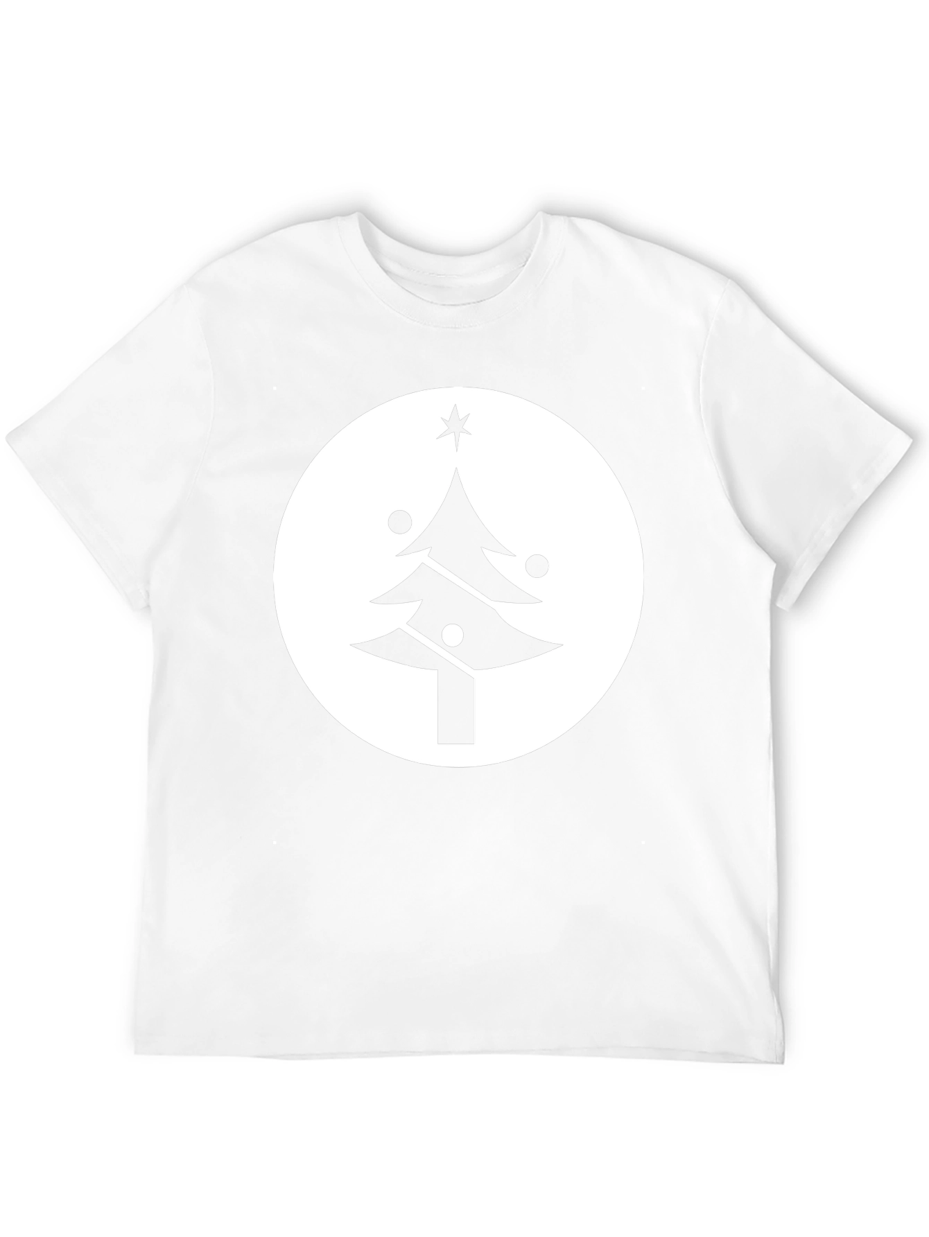 Festive Christmas Tree Graphic Tee - Black