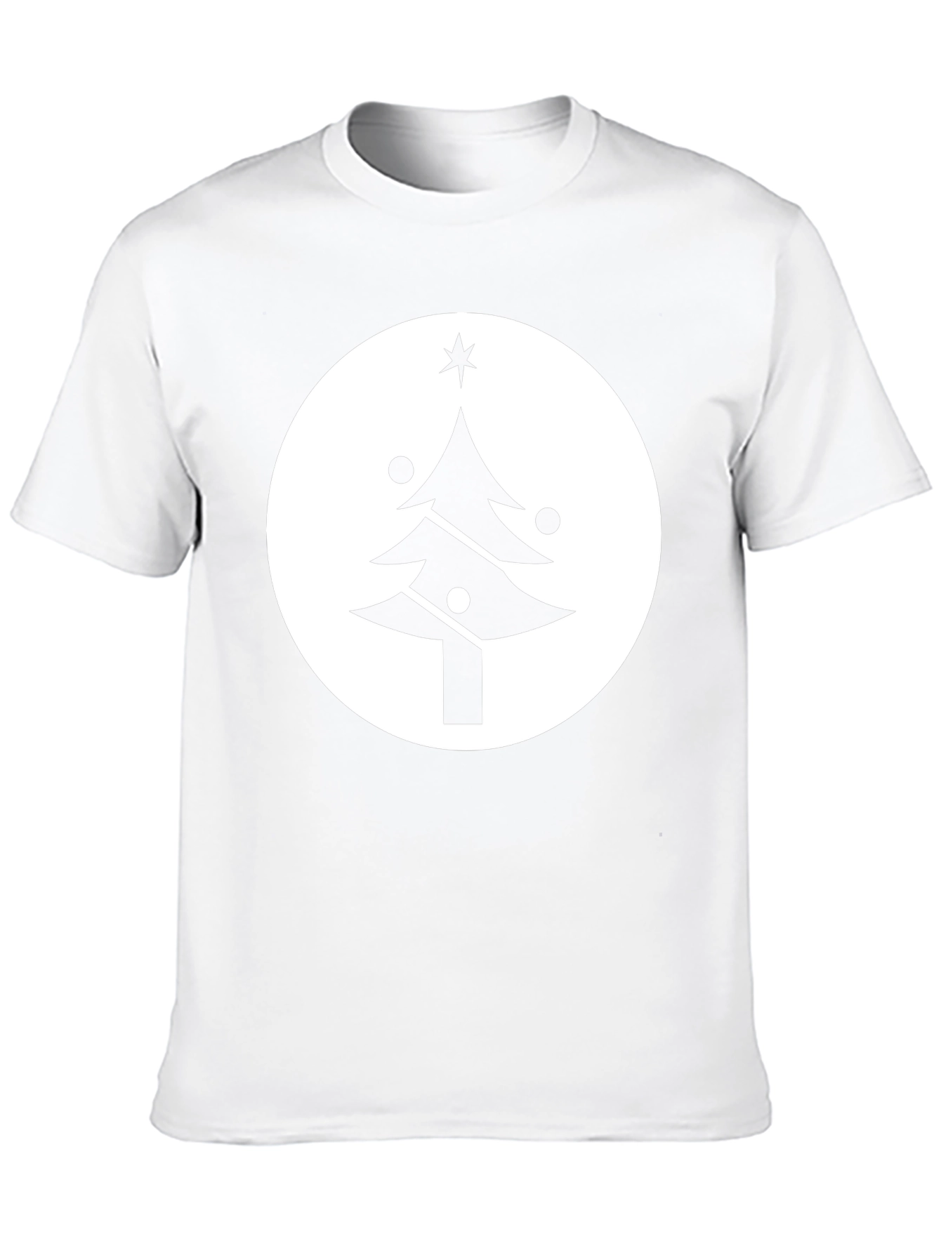 Festive Christmas Tree Graphic Tee - Black