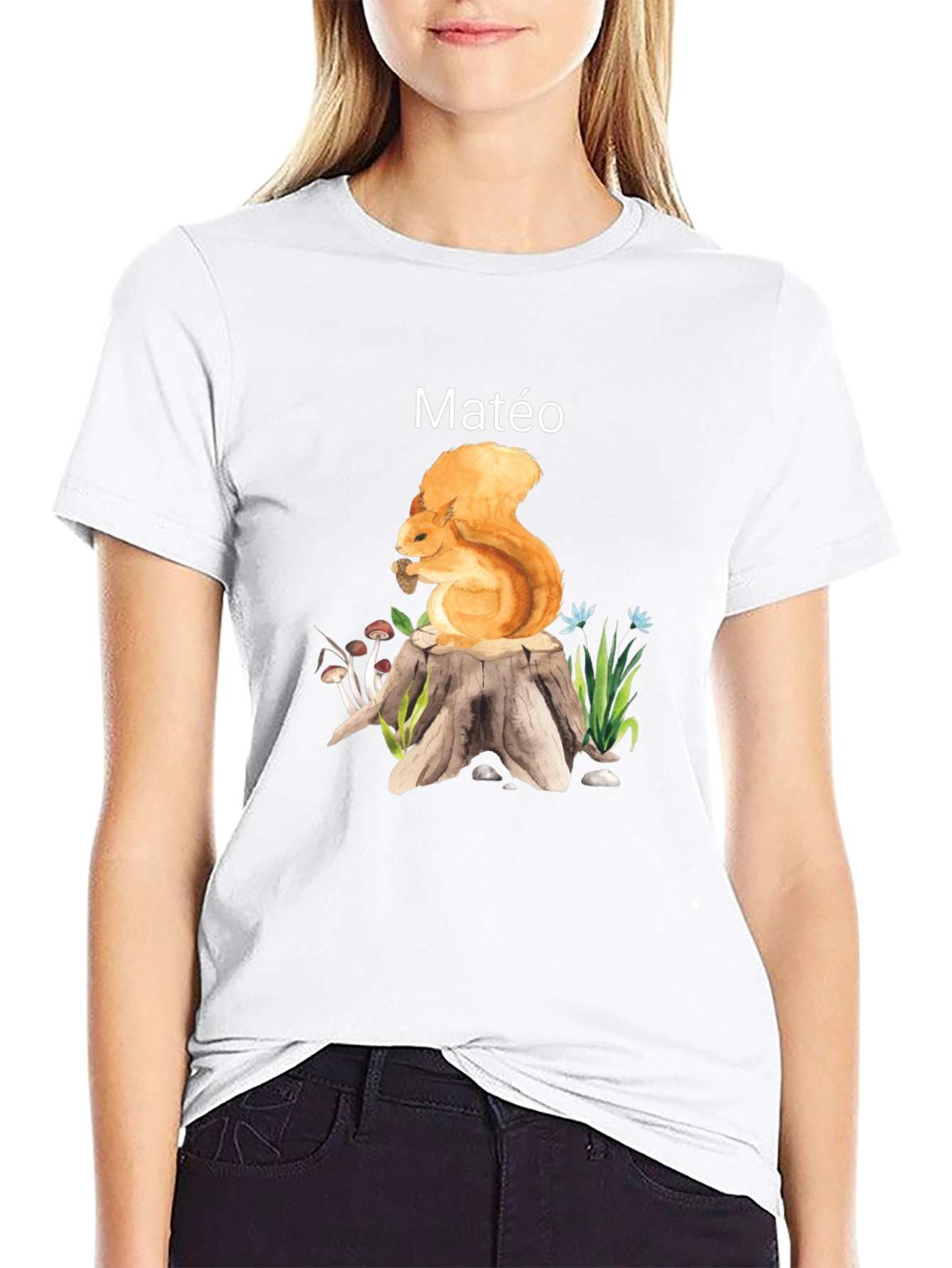 Squirrel on Stump Personalized T-Shirt