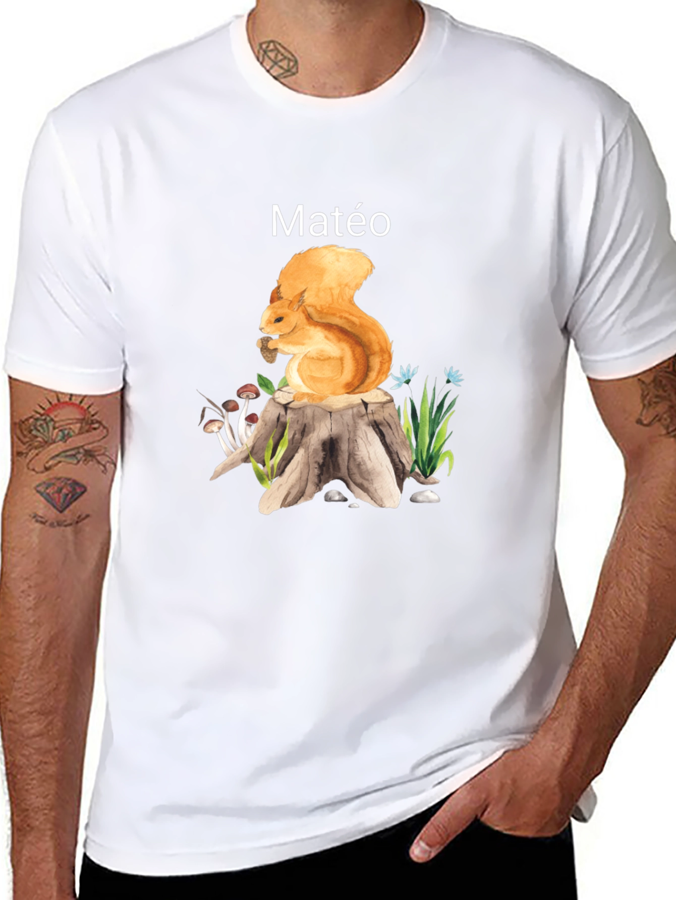 Squirrel on Stump Personalized T-Shirt