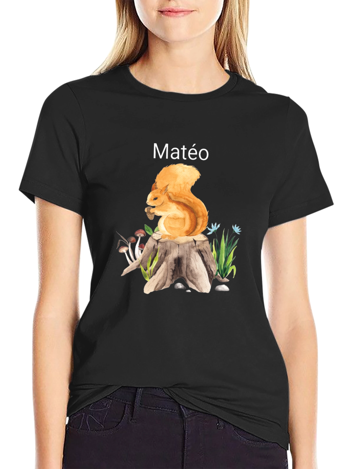 Squirrel on Stump Personalized T-Shirt