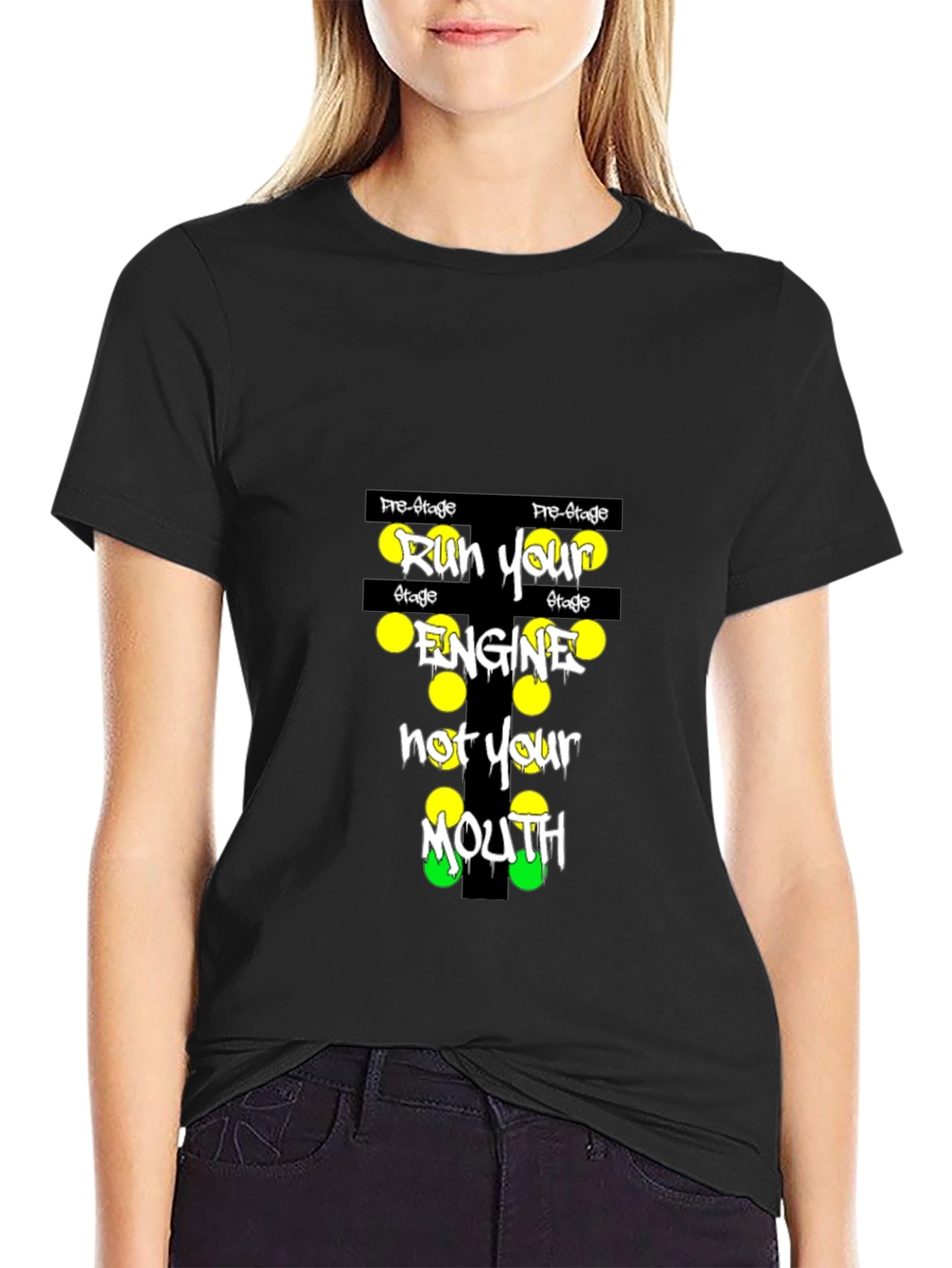 Run Your Engine Graphic T-Shirt - Black
