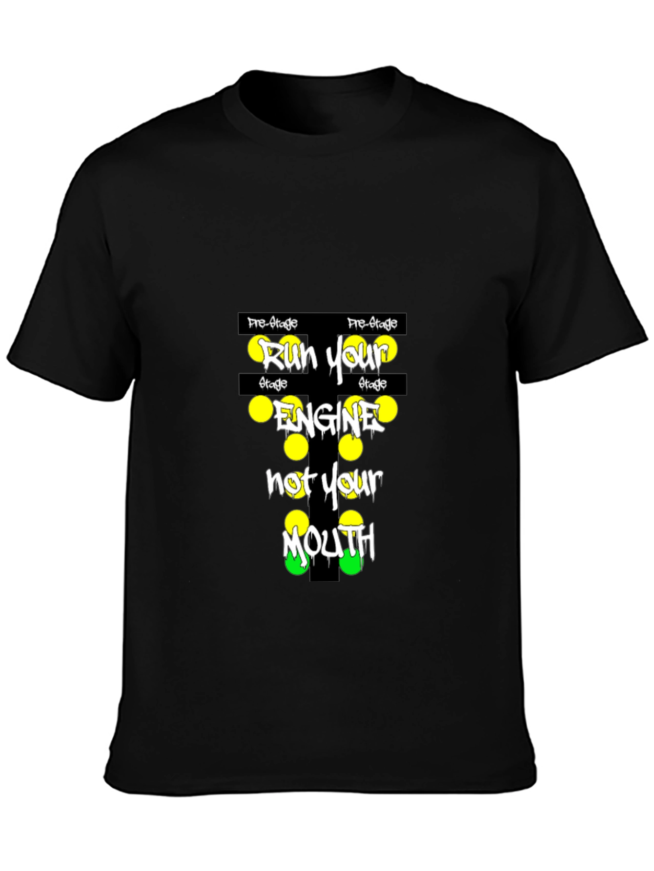 Run Your Engine Graphic T-Shirt - Black