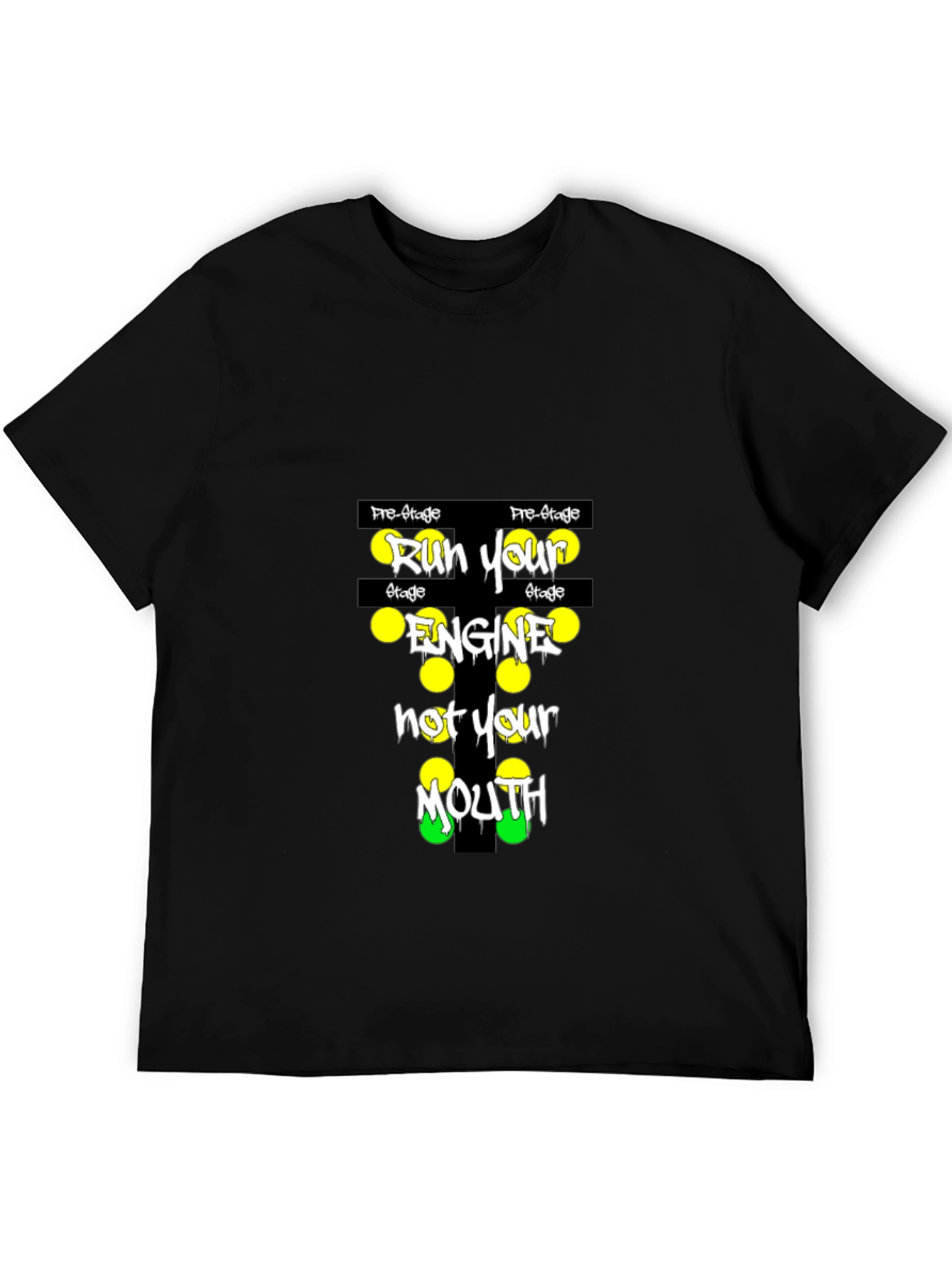 Run Your Engine Graphic T-Shirt - Black