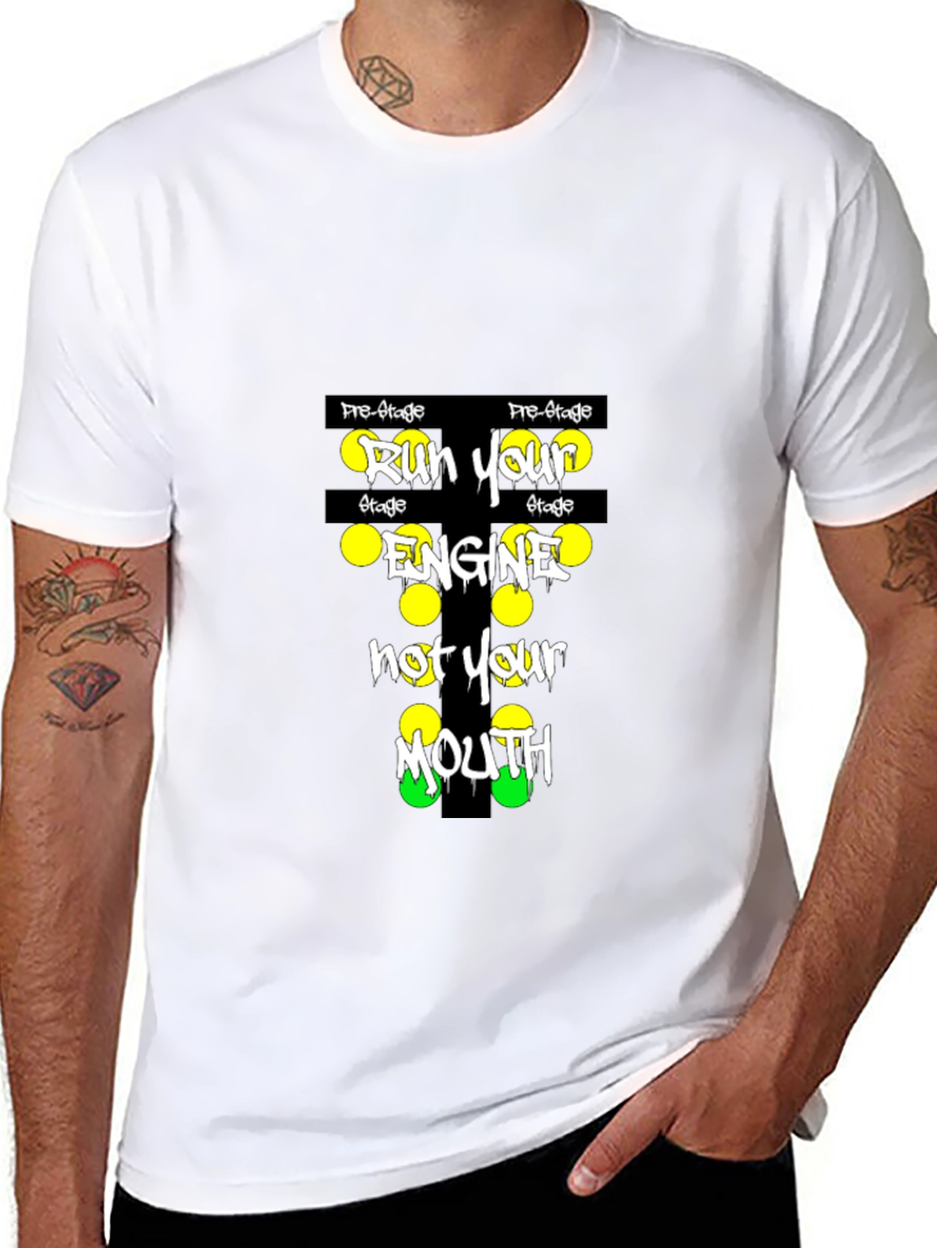 Run Your Engine Graphic T-Shirt - Black