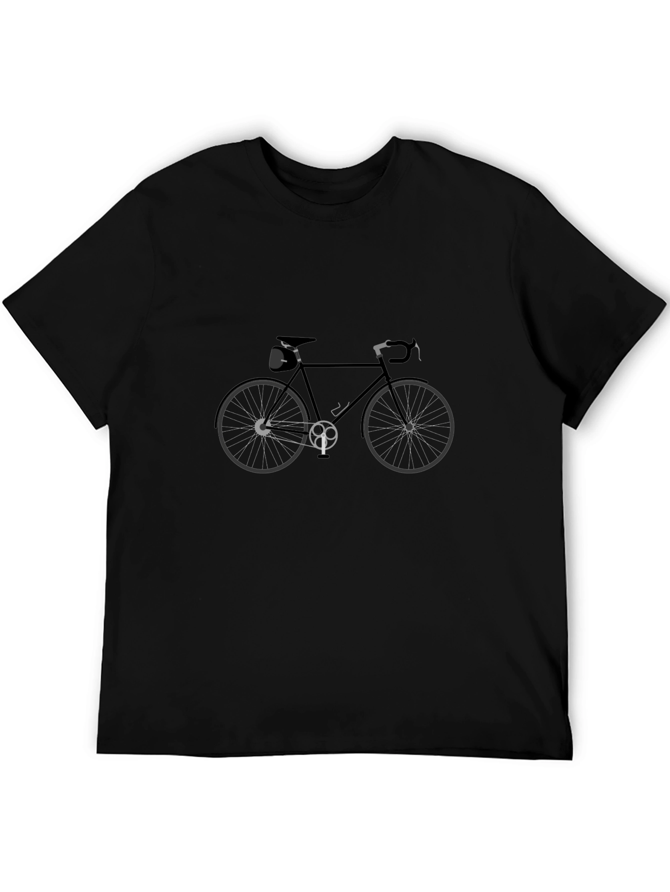 Black Bicycle Graphic Tee - Minimalist Design