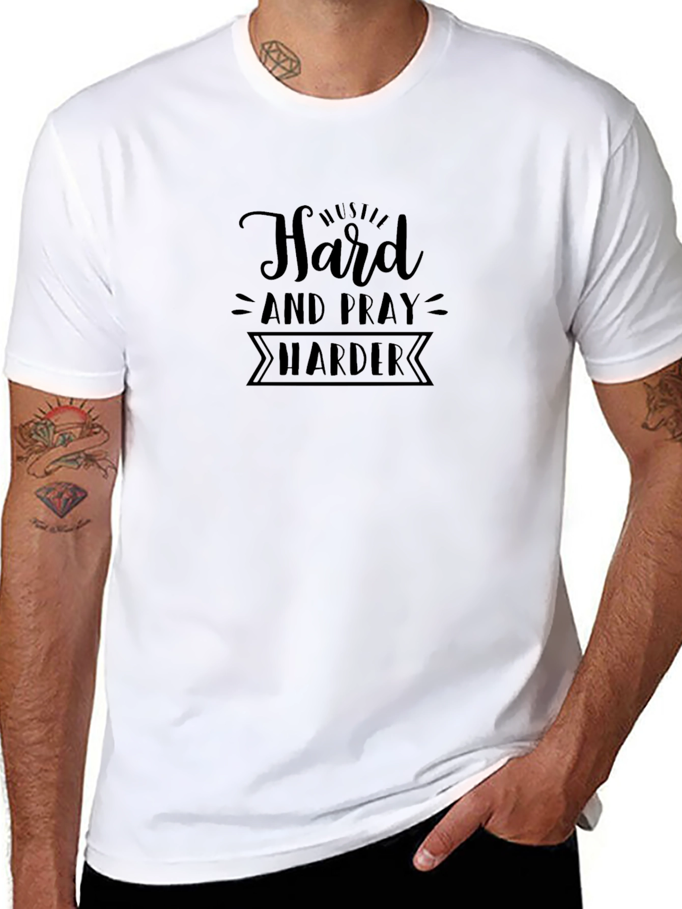 Hustle Harder Black Tee