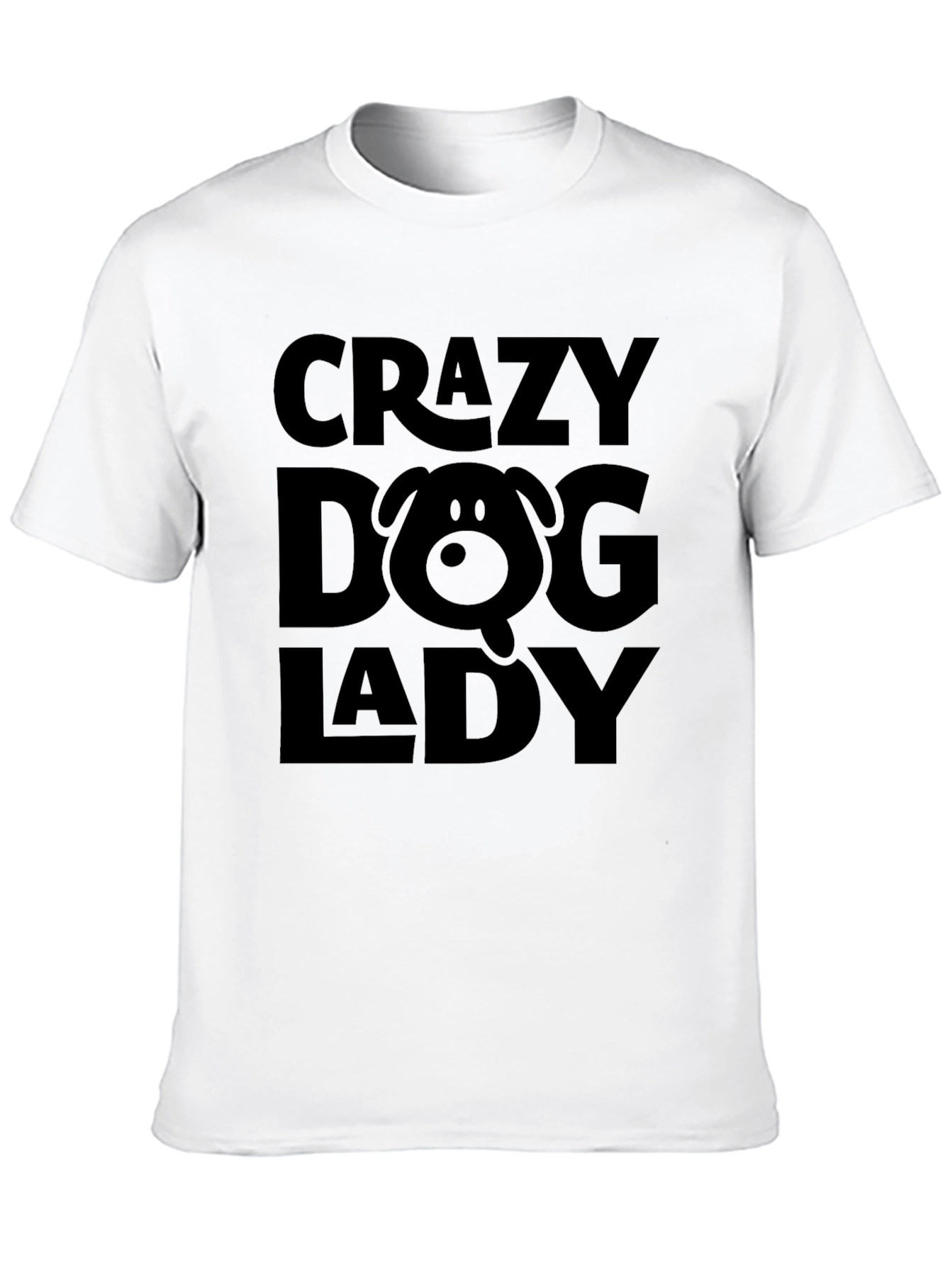 Crazy Dog Lady Graphic Tee - Black Cotton T-Shirt
