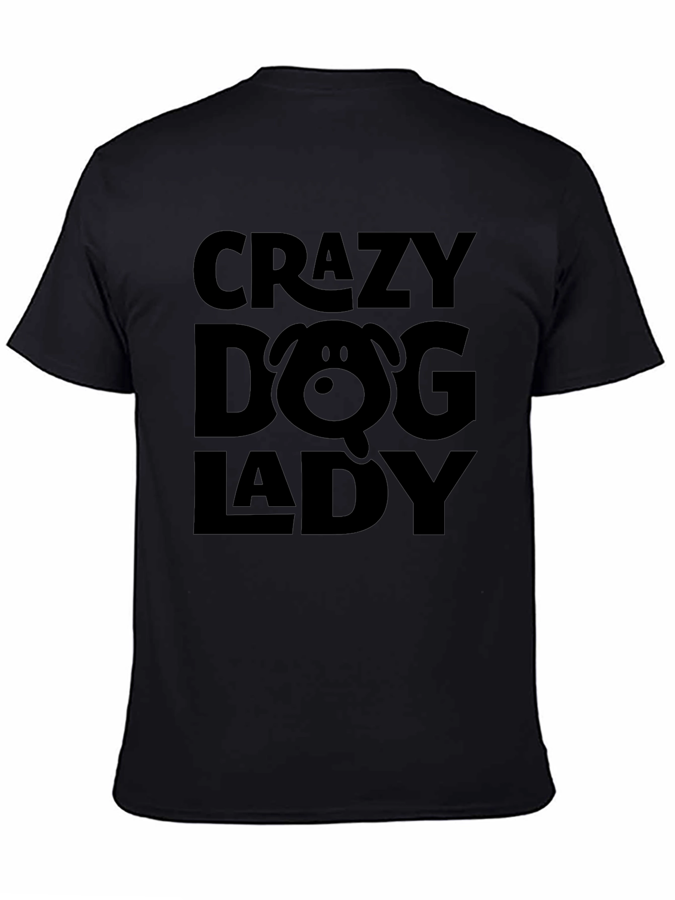 Crazy Dog Lady Graphic Tee - Black Cotton T-Shirt