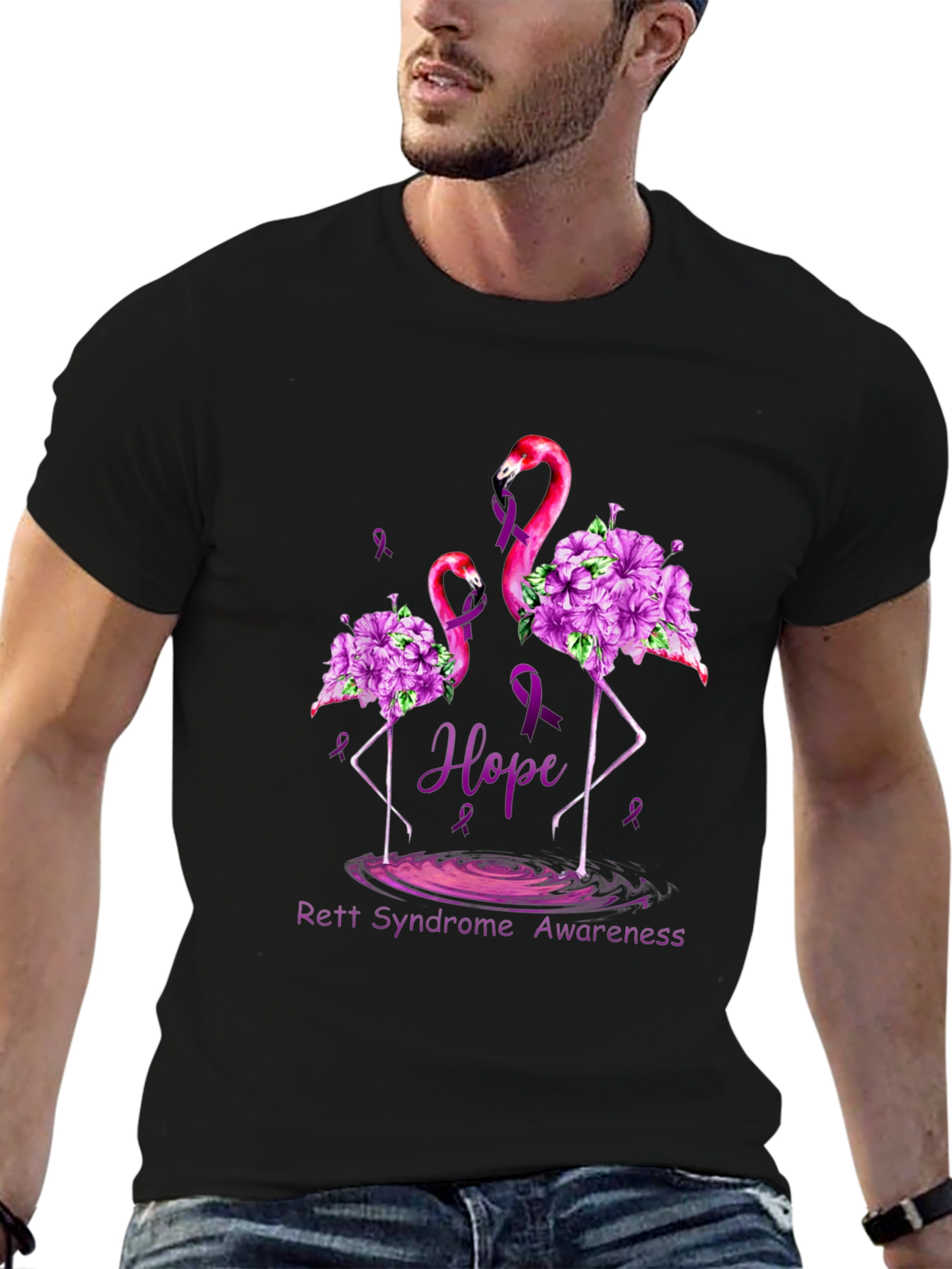 Rett Syndrome Awareness Flamingo Hope T-Shirt