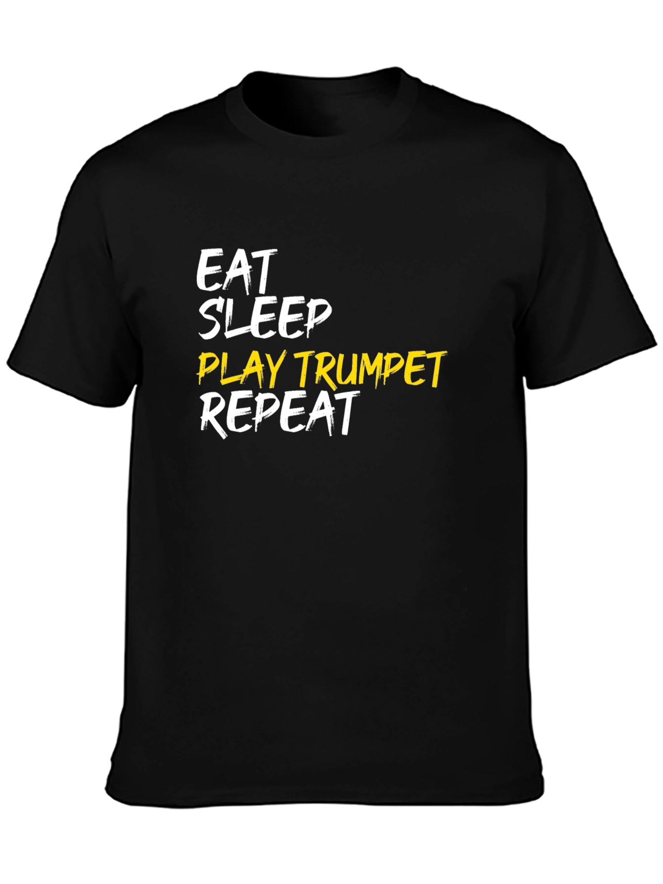 Eat Sleep Play Trumpet Repeat Black T-Shirt