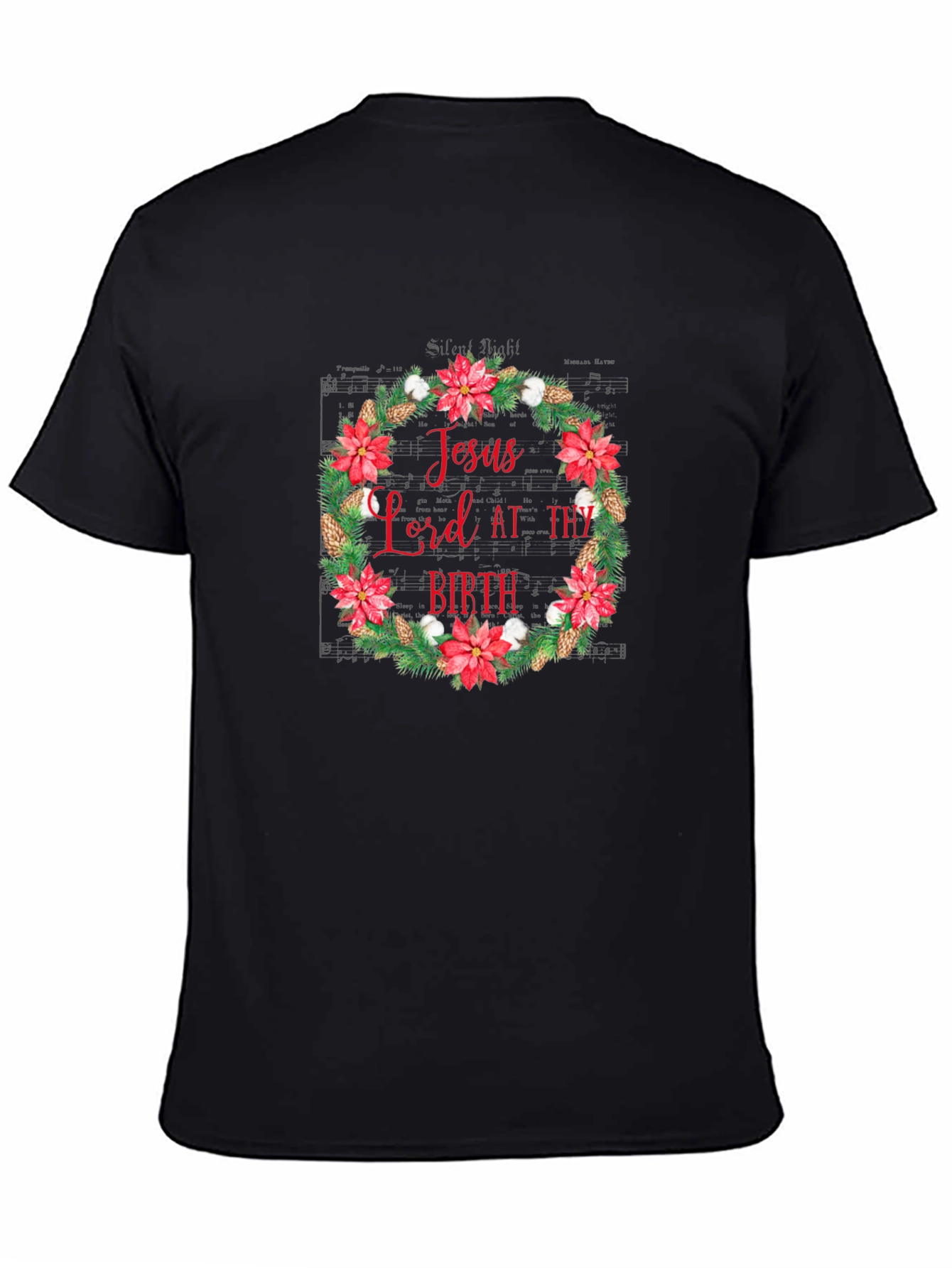 Jesus Lord At Thy Birth Christmas Wreath T-Shirt