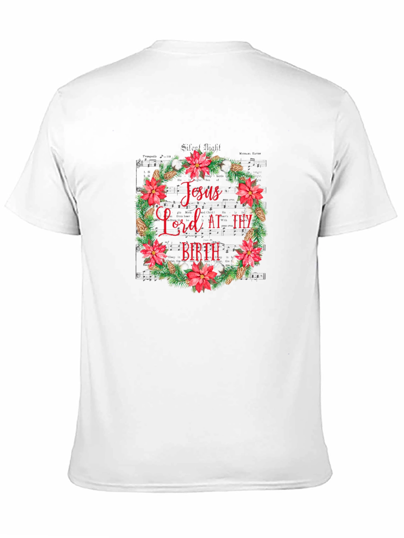 Jesus Lord At Thy Birth Christmas Wreath T-Shirt