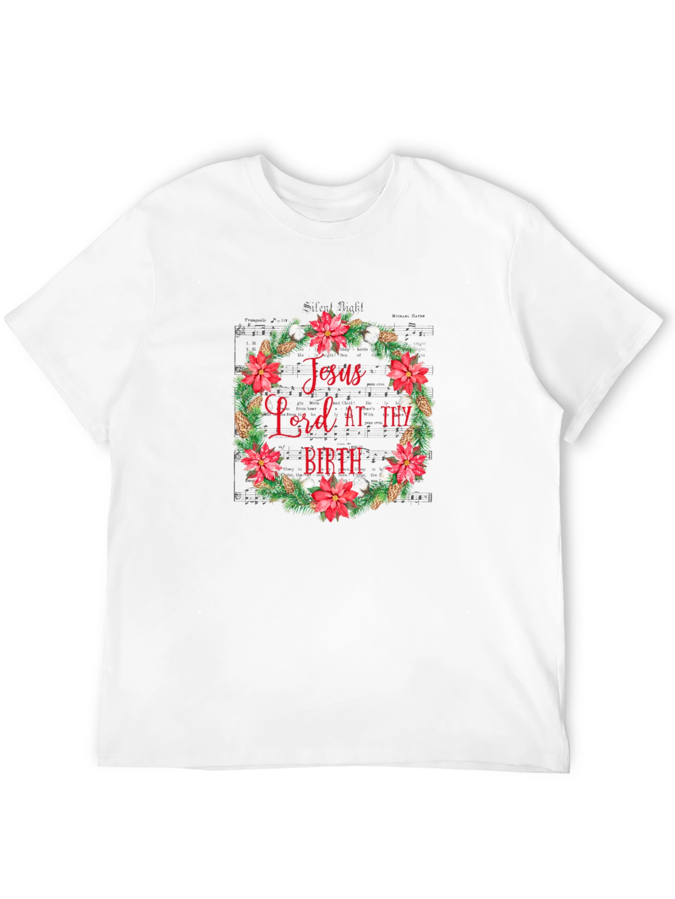 Jesus Lord At Thy Birth Christmas Wreath T-Shirt