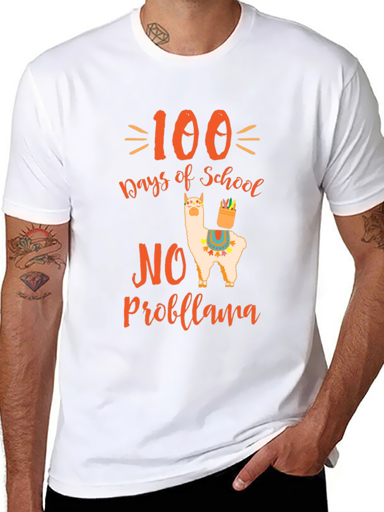 100 Days of School No Probllama T-Shirt
