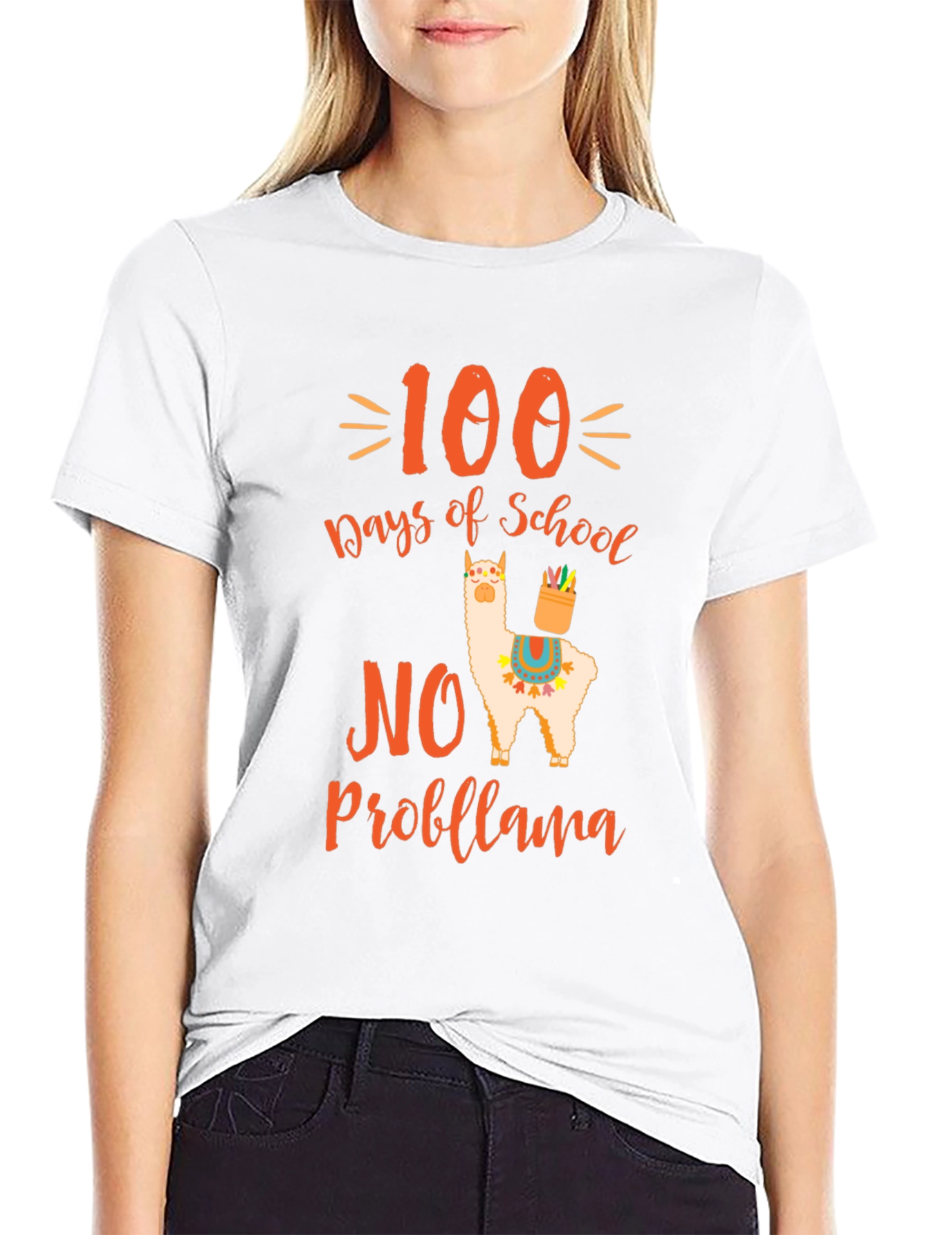 100 Days of School No Probllama T-Shirt