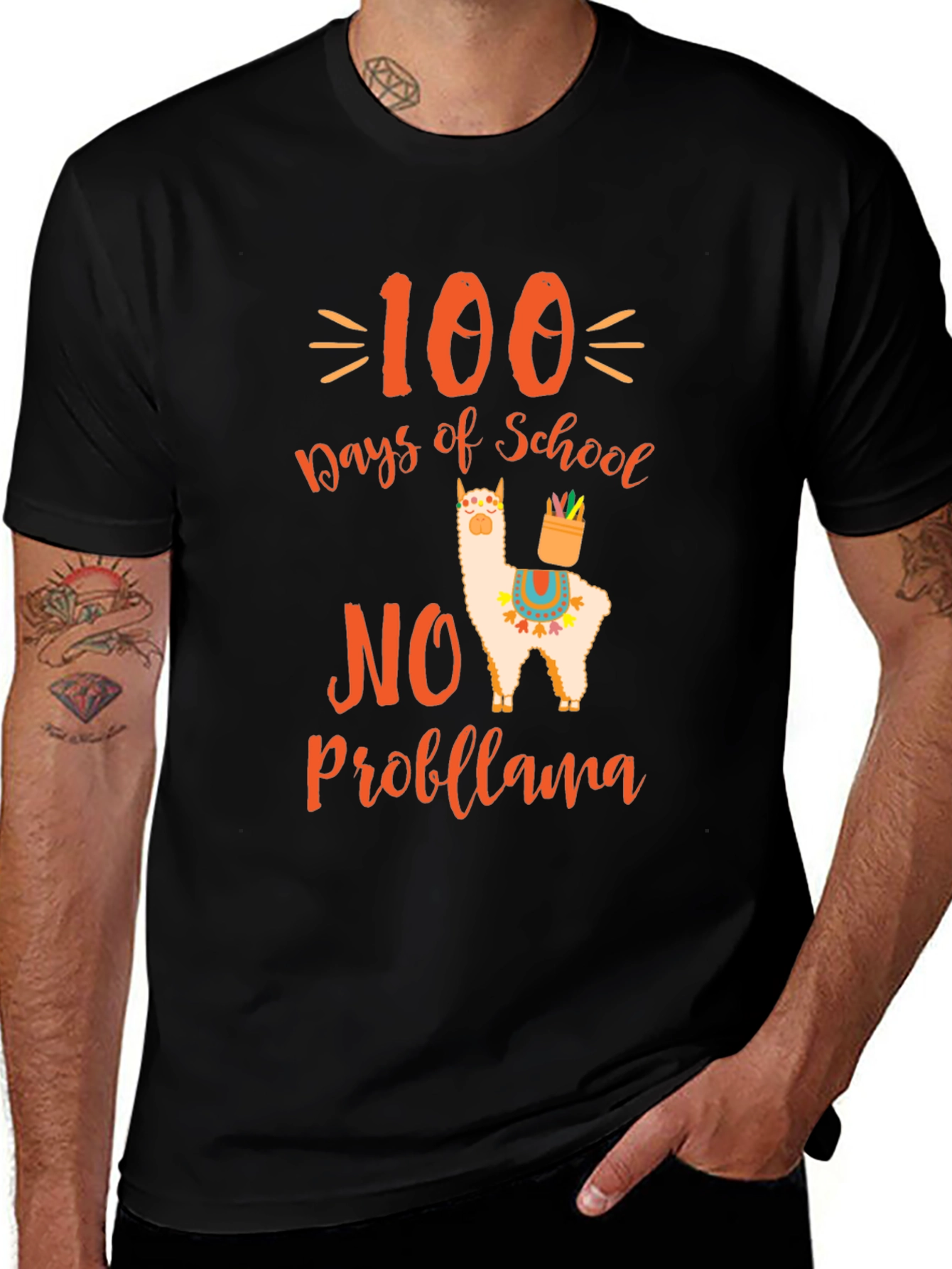 100 Days of School No Probllama T-Shirt