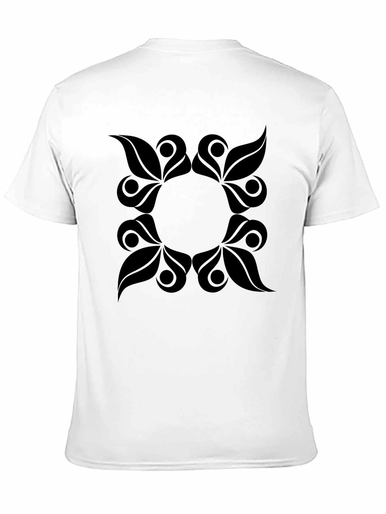 Abstract Floral Graphic Tee - Black