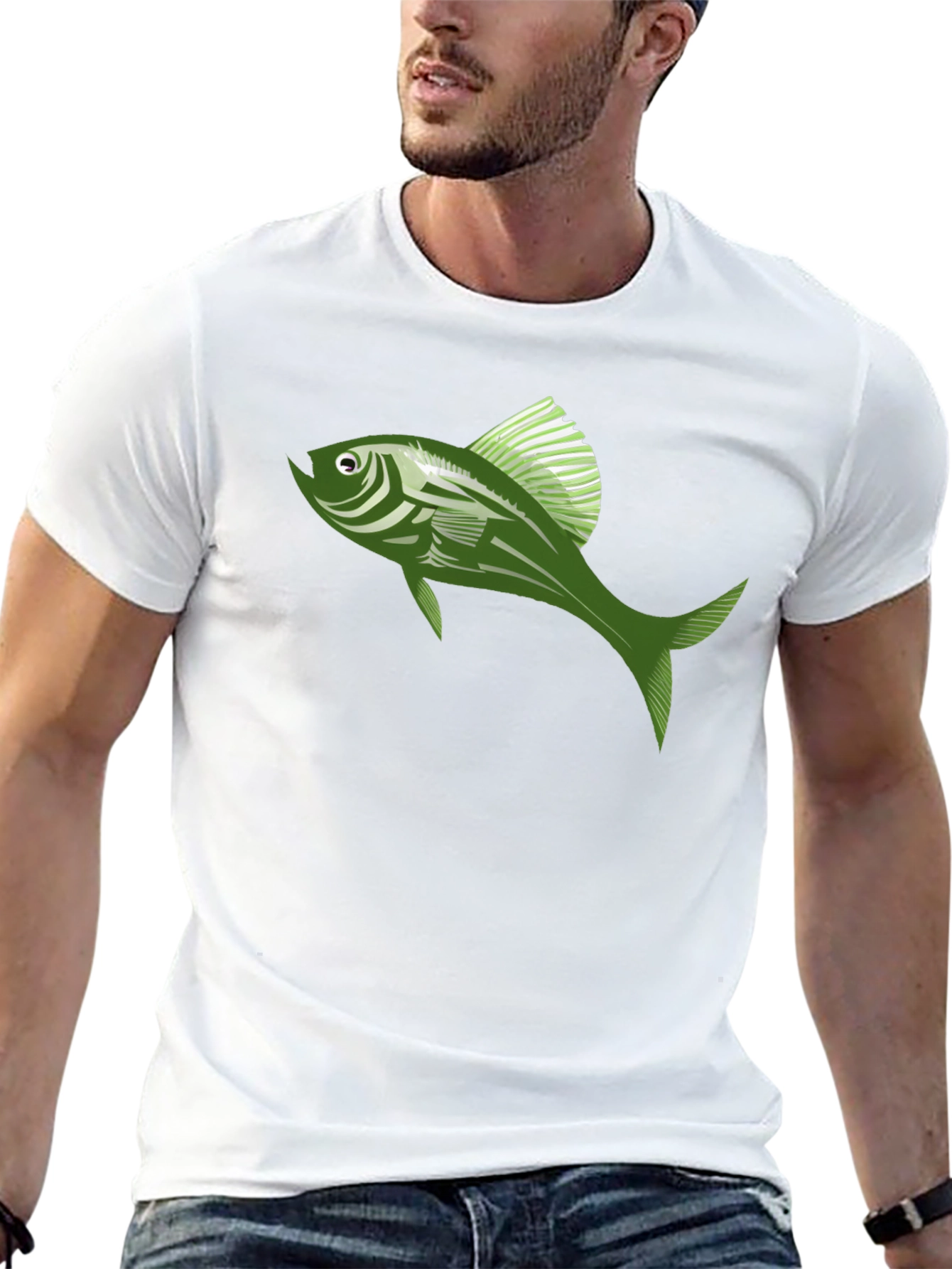 Cool Fish Graphic Tee - Stylish Black Cotton T-Shirt